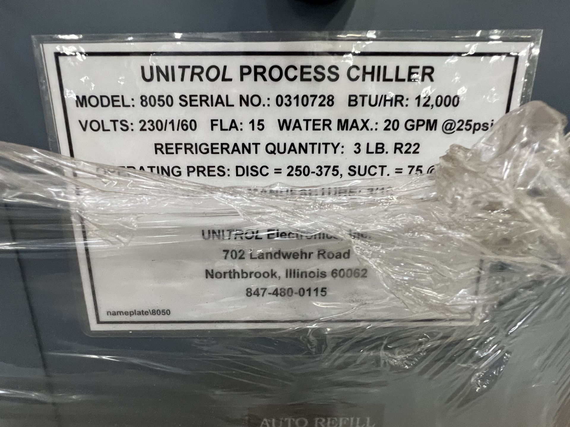 NEW UNITROL PROCESS CHILLER 8050 - Image 2 of 2