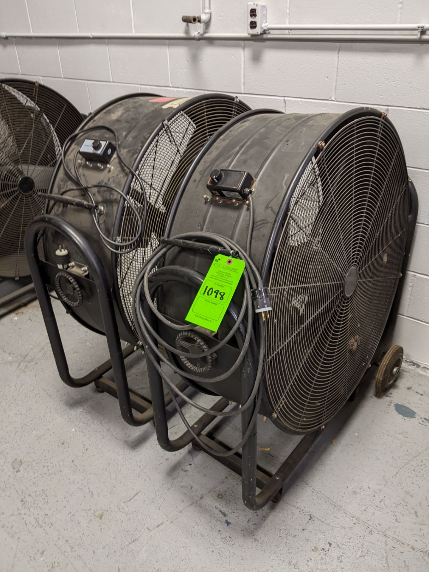 (2) PORTABLE INDUSTRIAL BARREL FANS