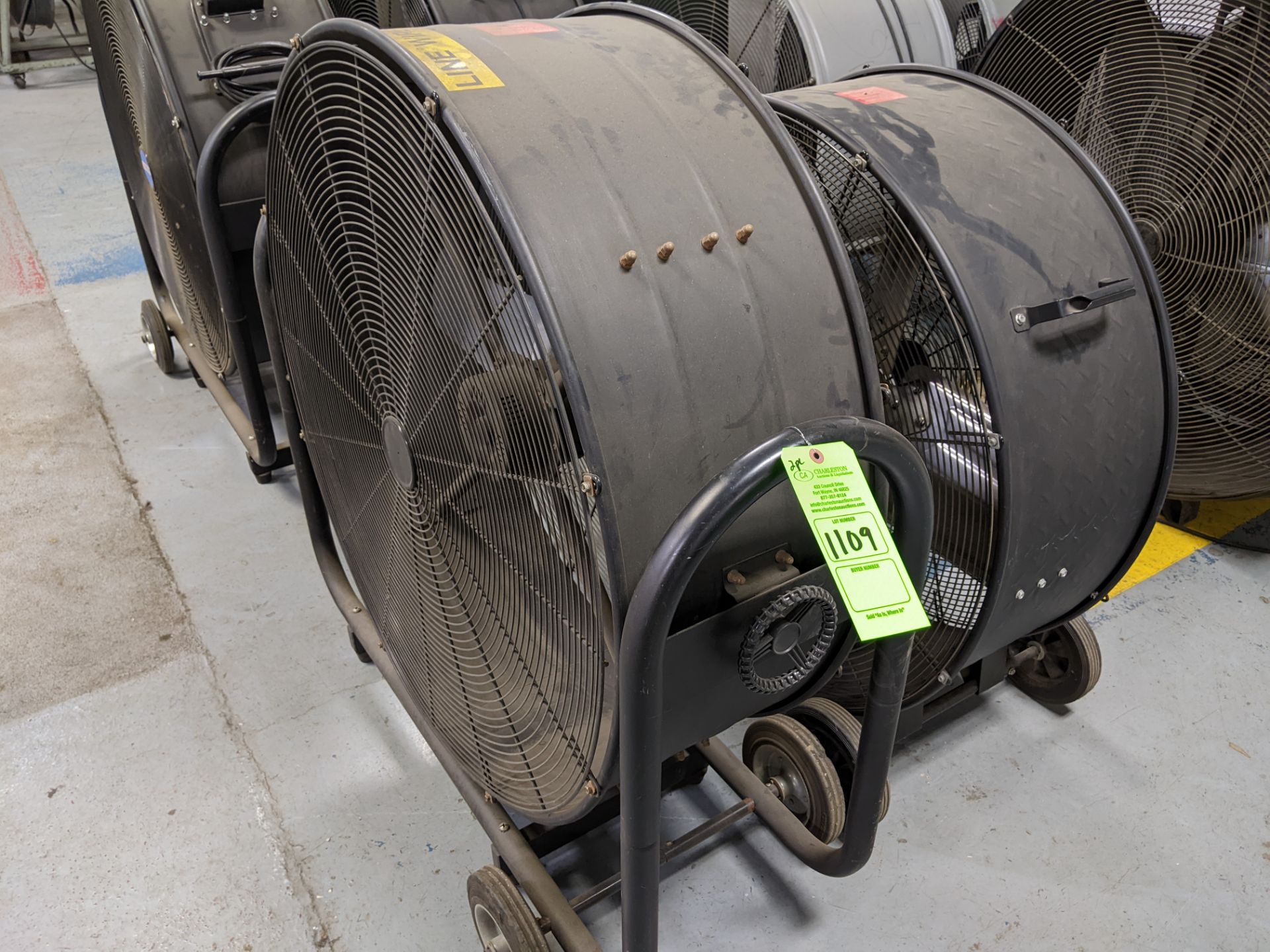 (2) PORTABLE INDUSTRIAL BARREL FANS