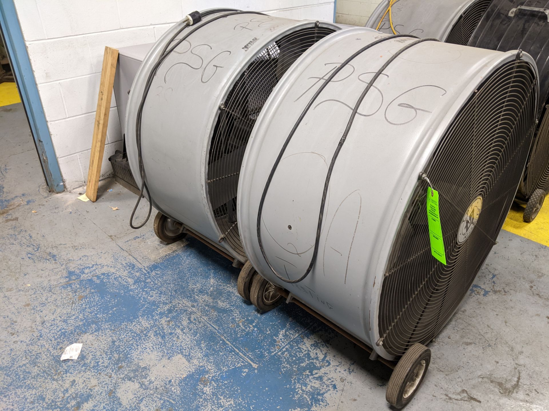 (2) PORTABLE INDUSTRIAL BARREL FANS