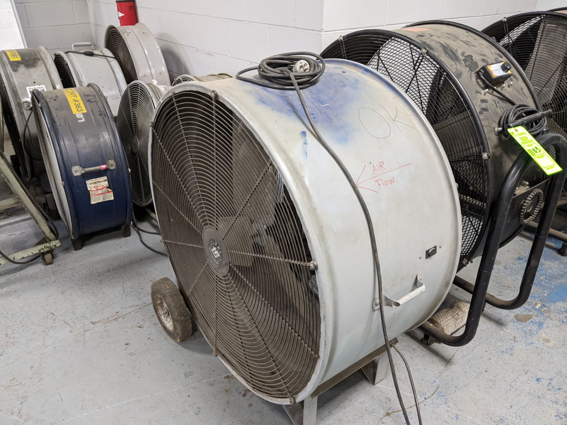 (2) PORTABLE INDUSTRIAL BARREL FANS