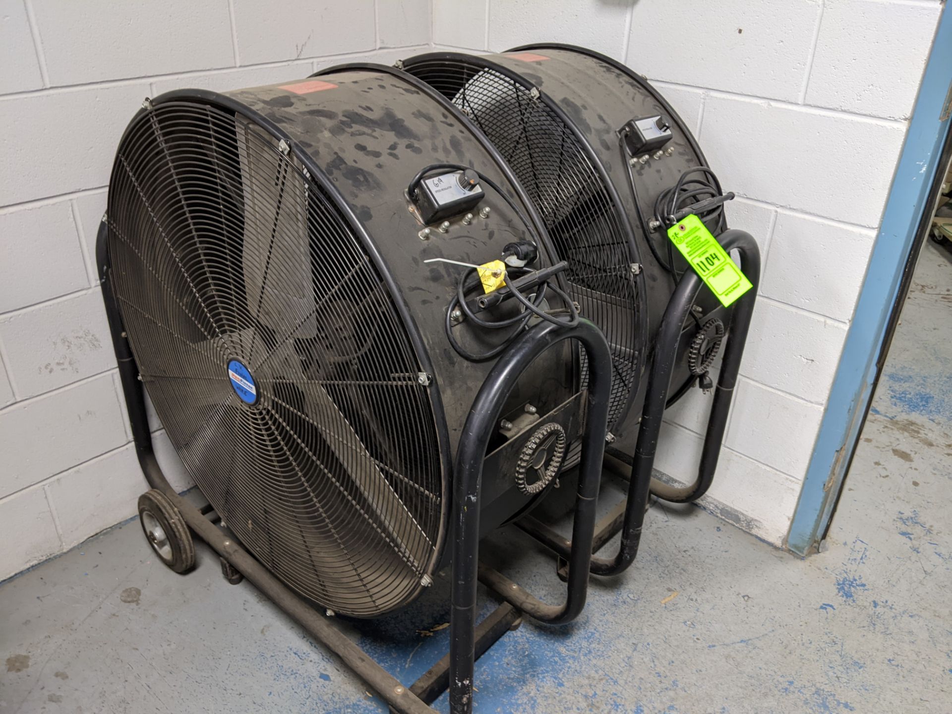 (2) PORTABLE INDUSTRIAL BARREL FANS