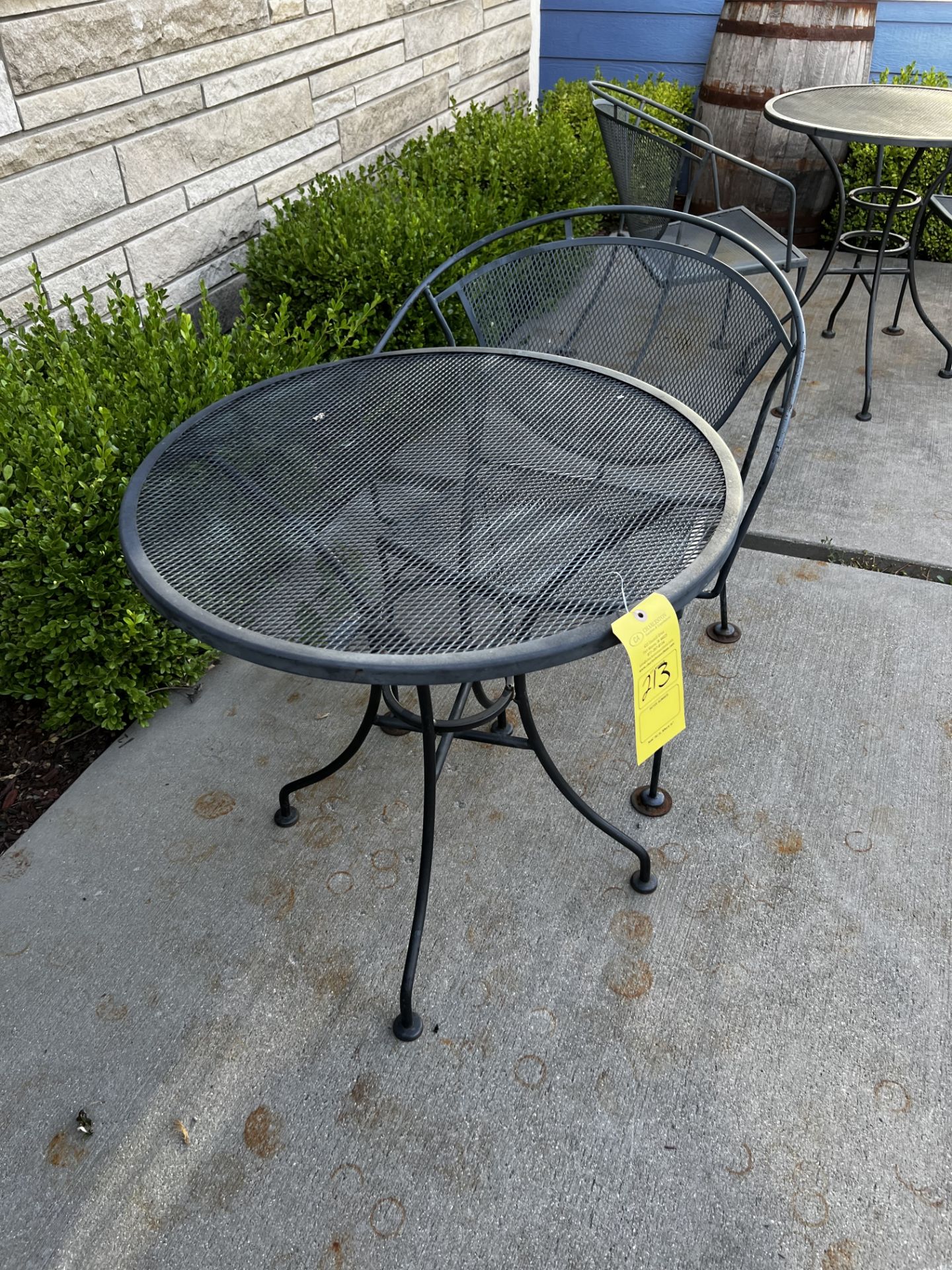 IRON OUTDOOR TABLE WITH (2) CHAIRS