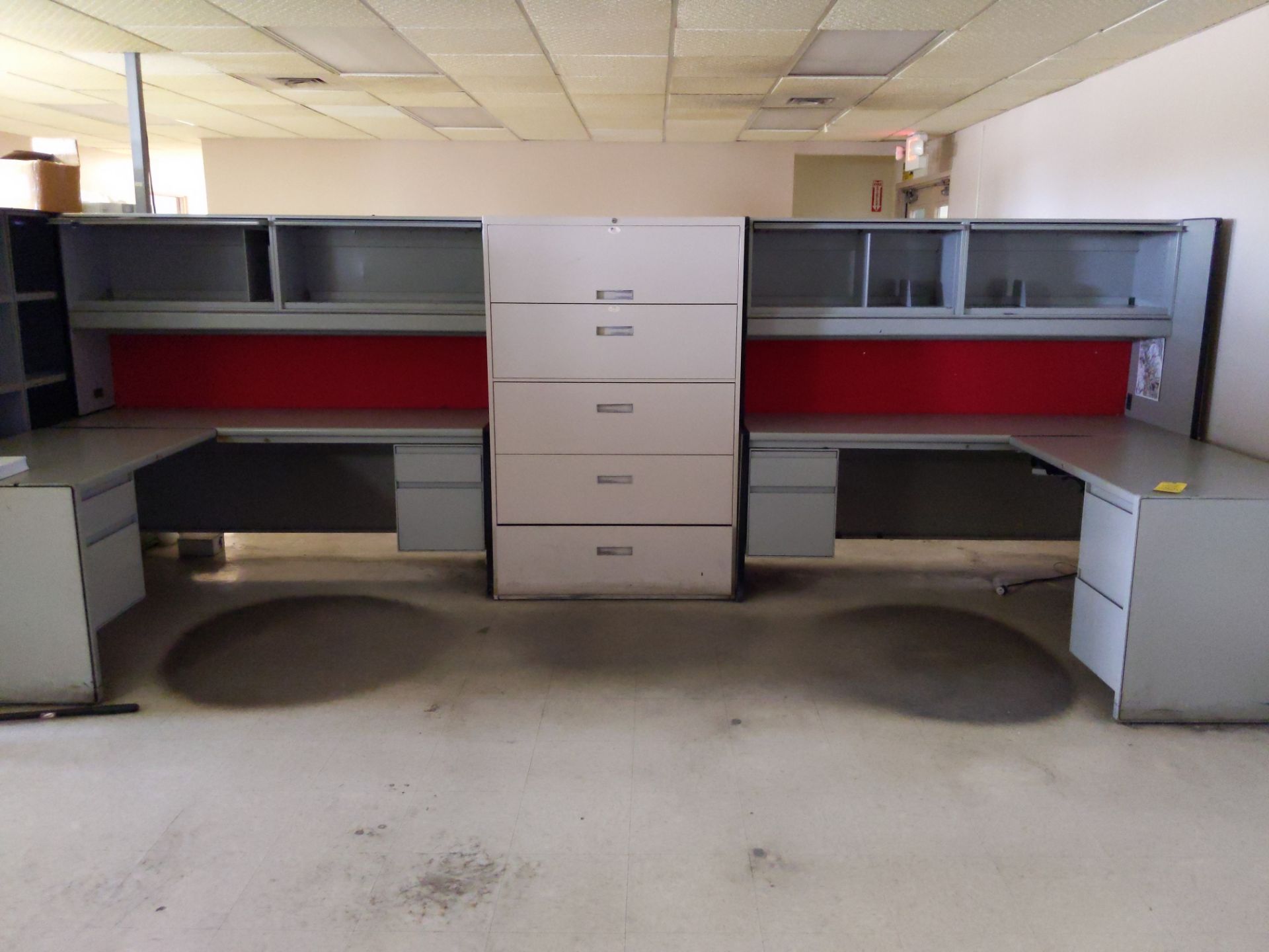 (2) OFFICE DESKS AND FILING CABINET