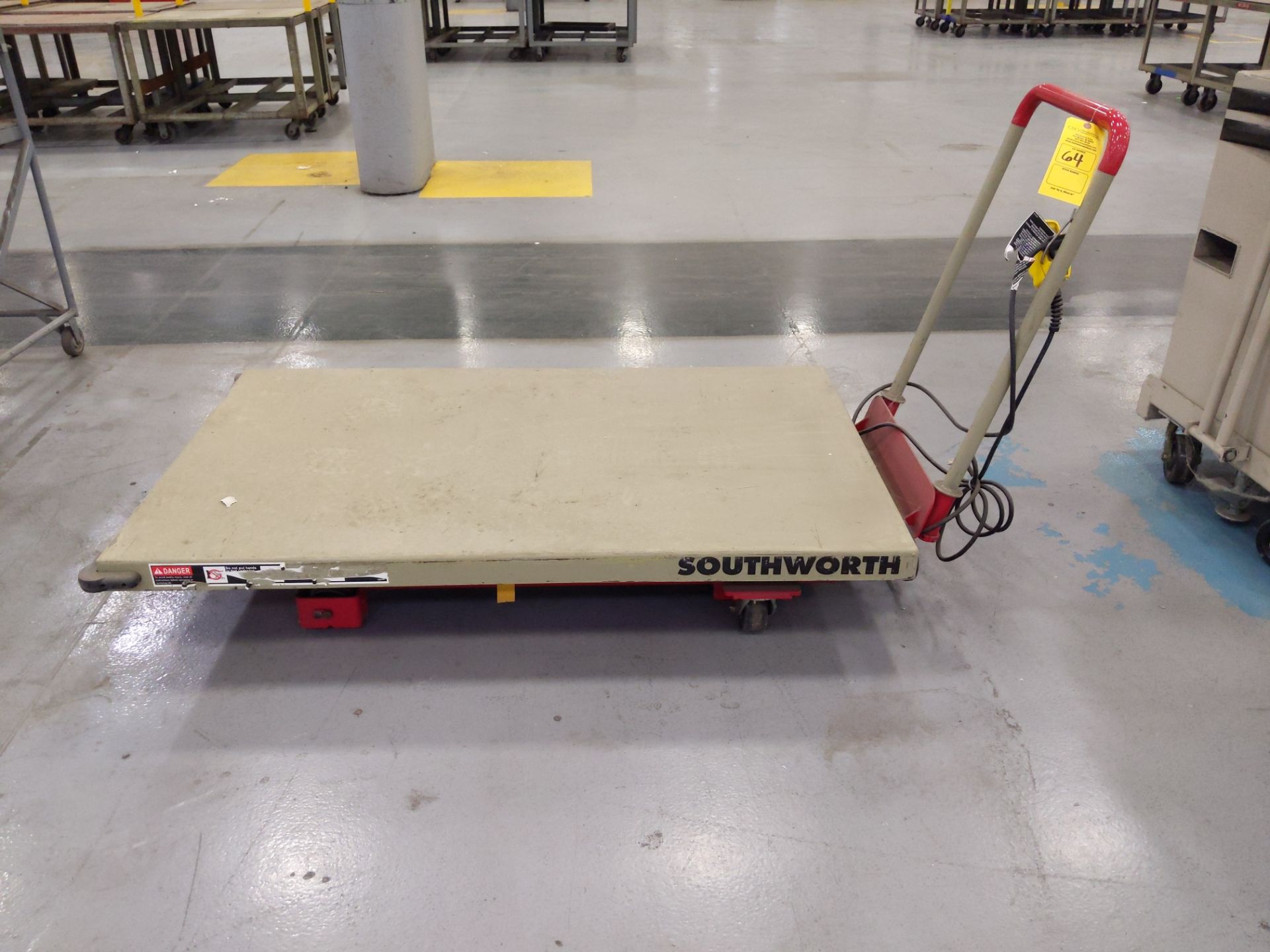 SOUTHWORTH 5'x 3' ELECTRIC LIFT TABLE; 1000 LBS CAPACITY