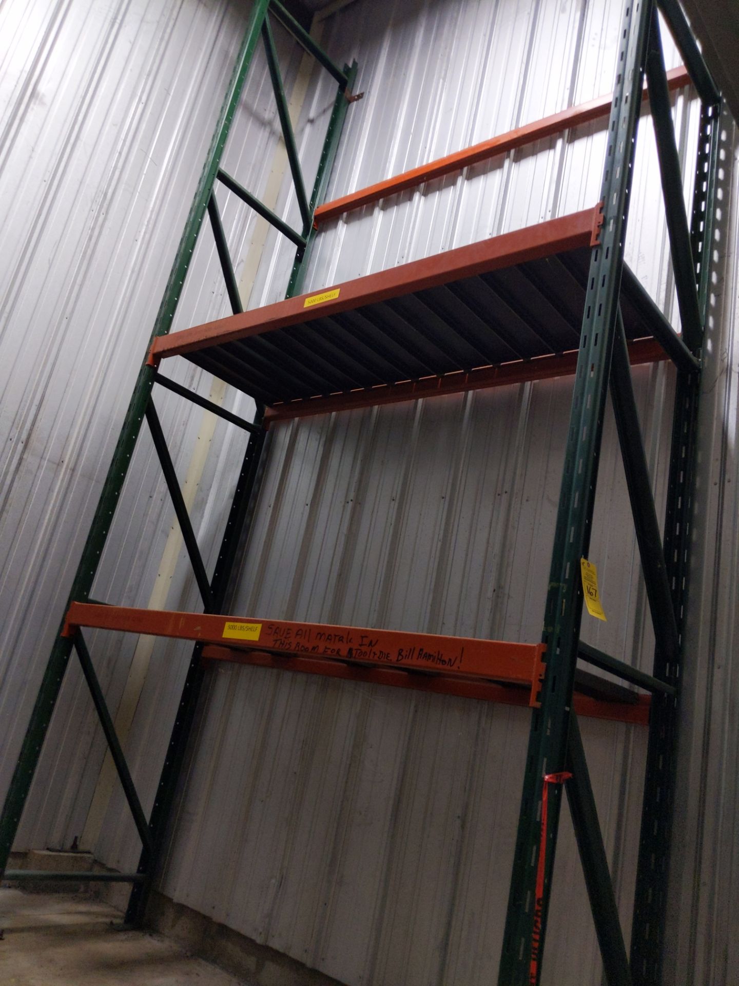 PALLET RACKING W/ STEEL DECKING: (4) 20' UPRIGHTS; (10) 8' CROSSBARS - Image 2 of 2