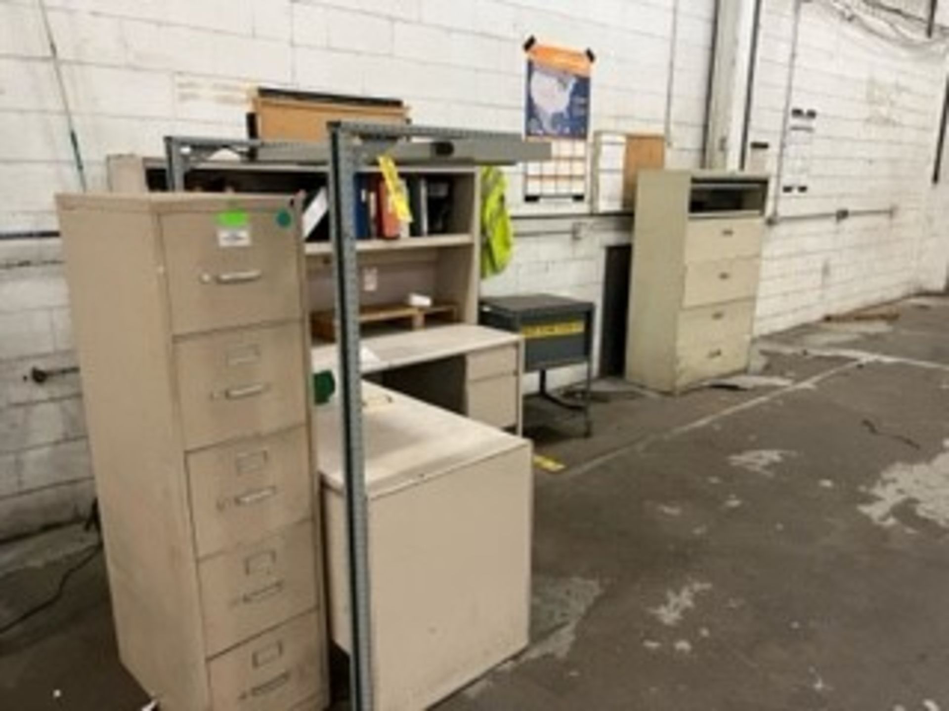 (2) FILING CABINETS AND OFFICE DESK