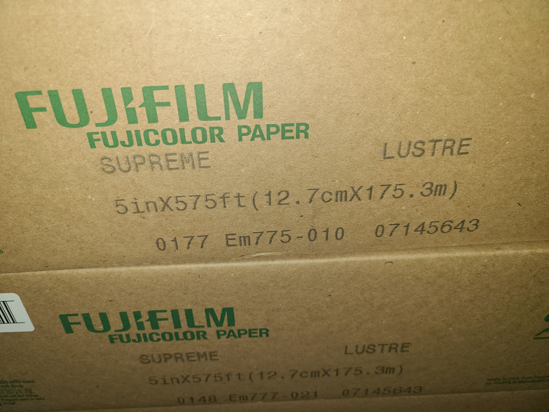 PALLET OF VARIOUS FUJIFILM PRODUCTS: (4) FUJIFILM FUJICOLOR PAPER 5"X575' SUPREME LUSTER; (6) - Image 4 of 5
