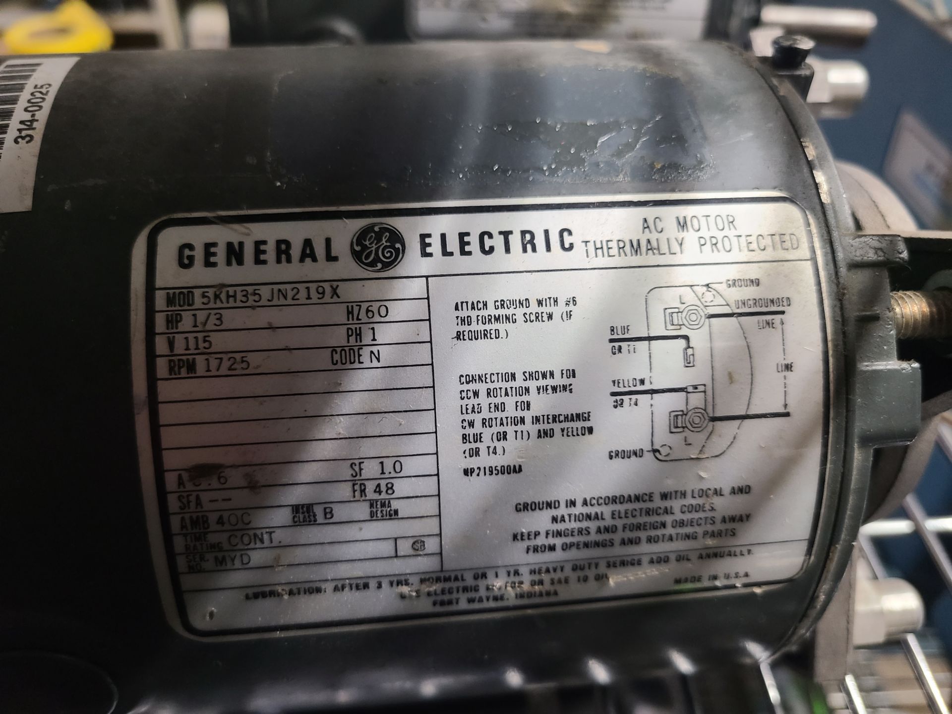 (2) GE 1/3 HP AC MOTOR THERMALLY PROTECTED; (1) GE 1/2 HP AC MOTOR THERMALLY PROTECTED - Image 3 of 5