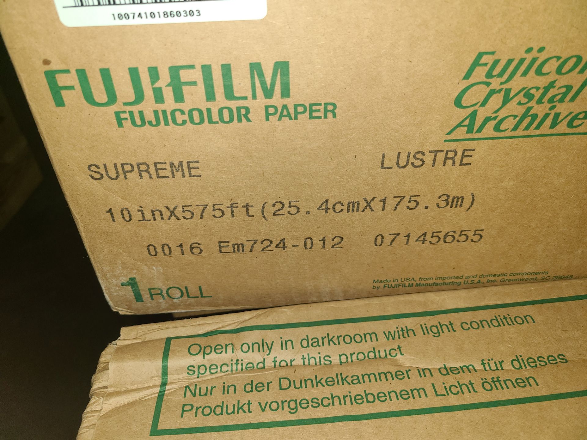 PALLET OF VARIOUS FUJIFILM PRODUCTS: (4) FUJIFILM FUJICOLOR PAPER 5"X575' SUPREME LUSTER; (6) - Image 5 of 5