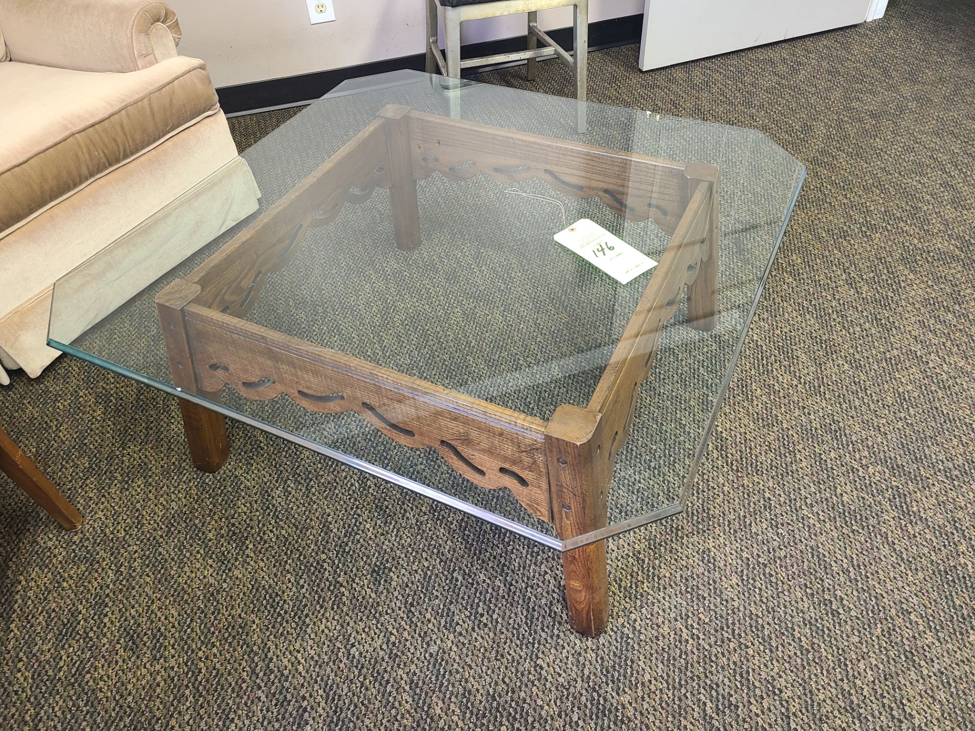 GLASS TOP COFFEE TABLE