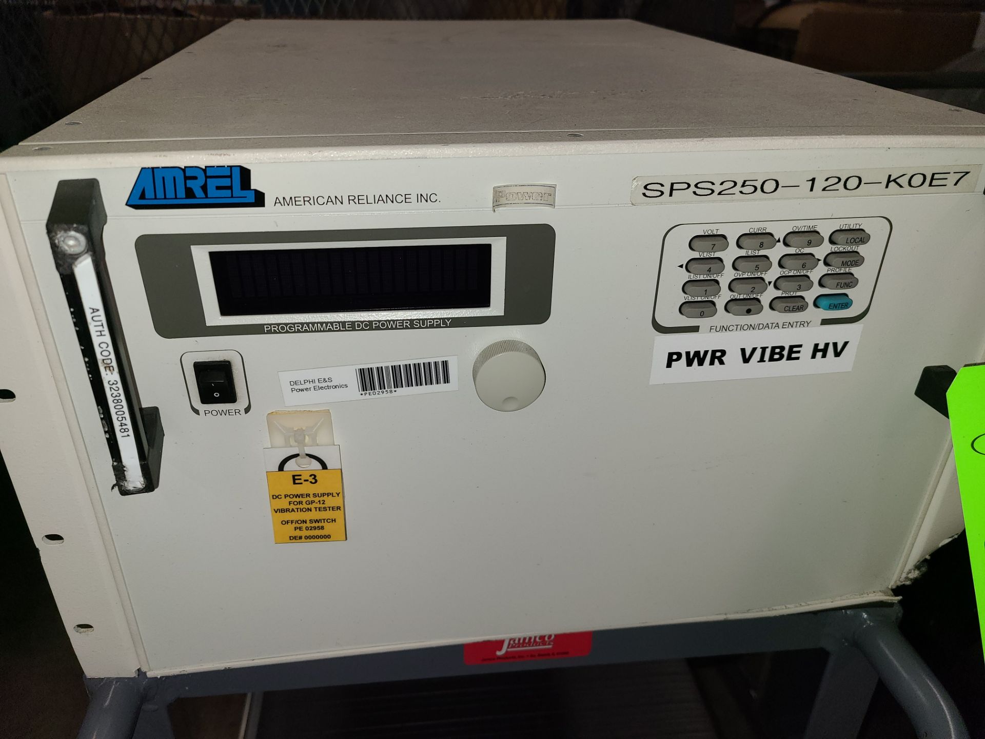 AMREL PROGRAMMABLE DC POWER SUPPLY SPS250-120-KOE7 - Image 2 of 2