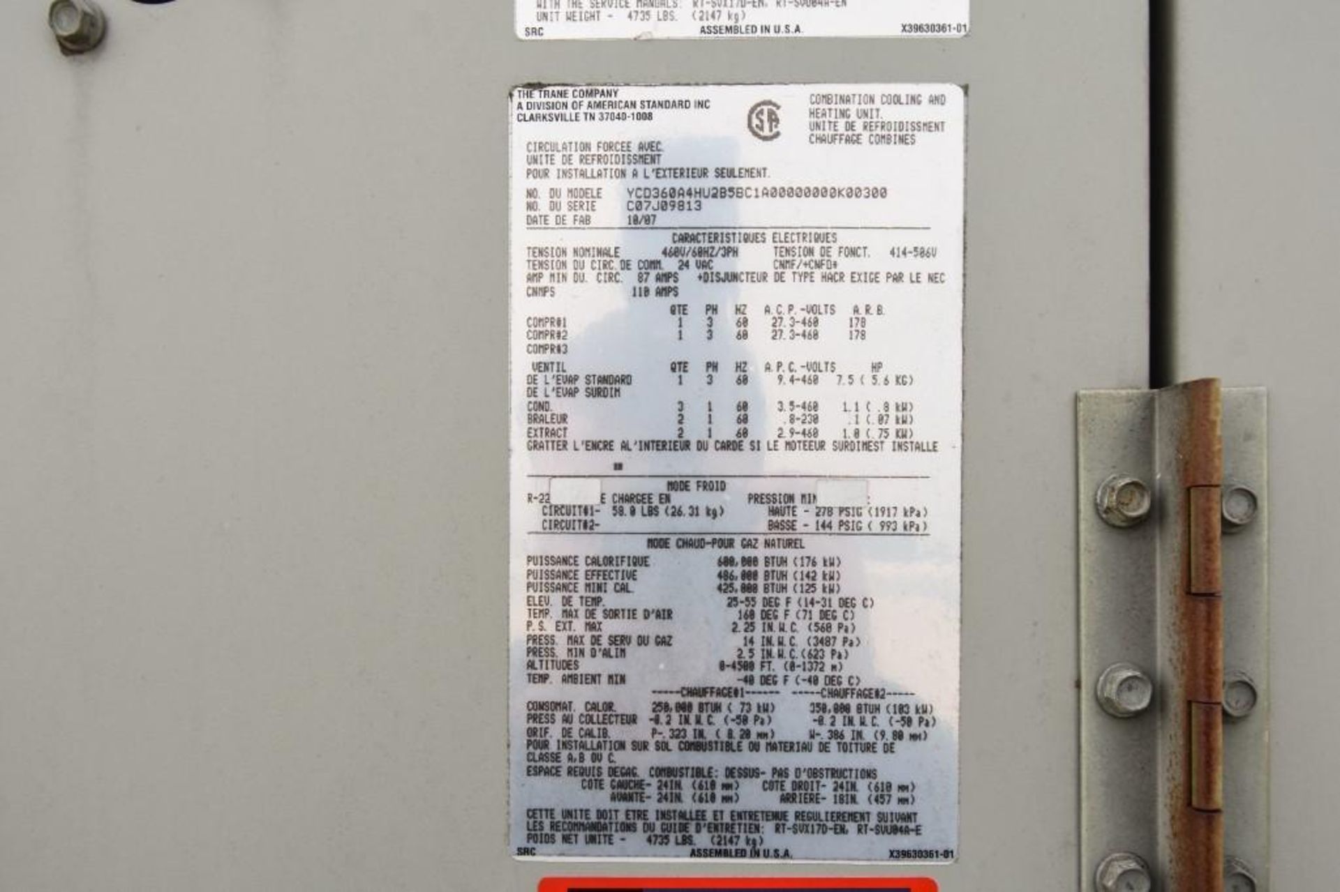 Trane Air Conditioner - Image 2 of 9