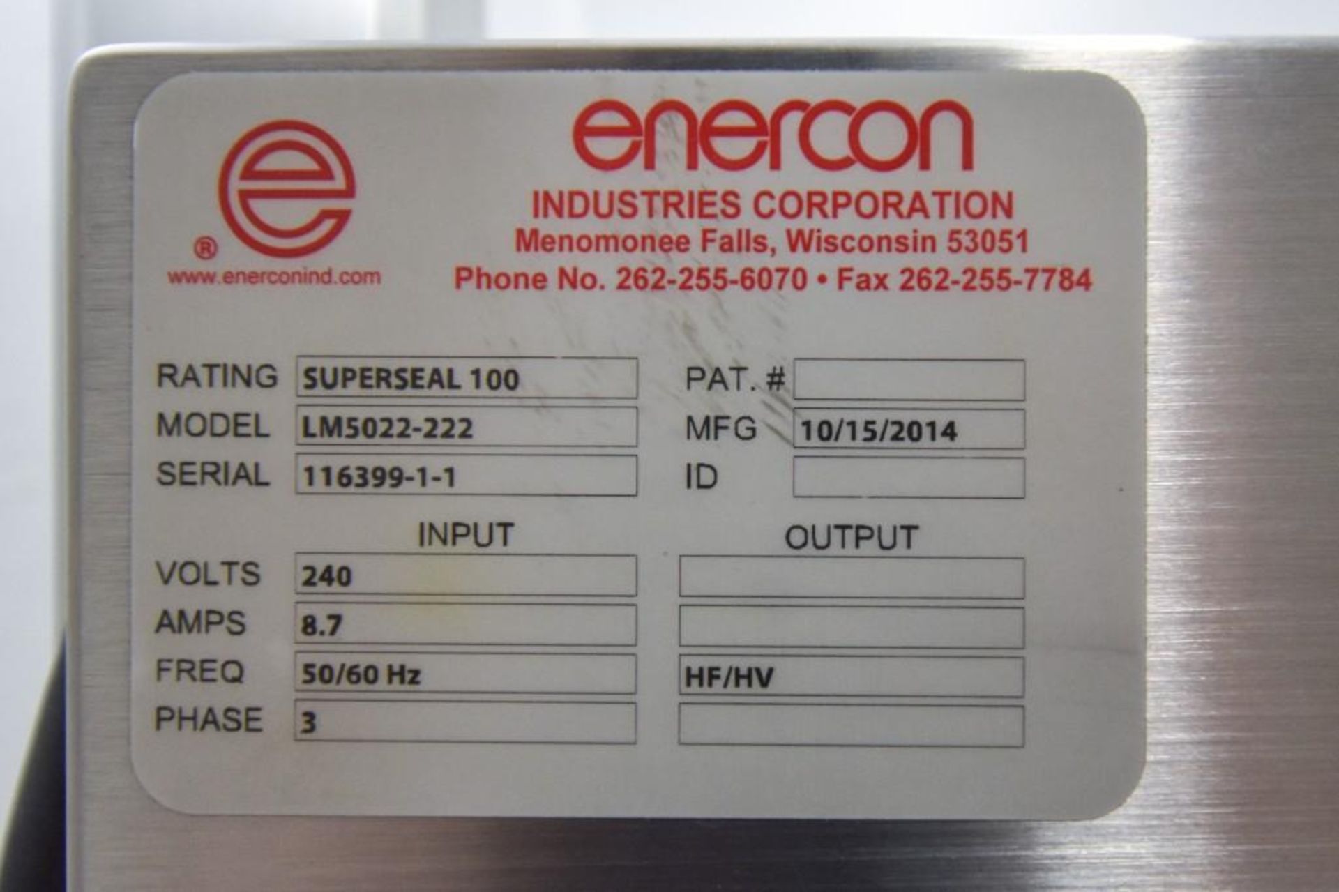 Enercon Induction Sealer SuperSeal -DX - Image 6 of 6
