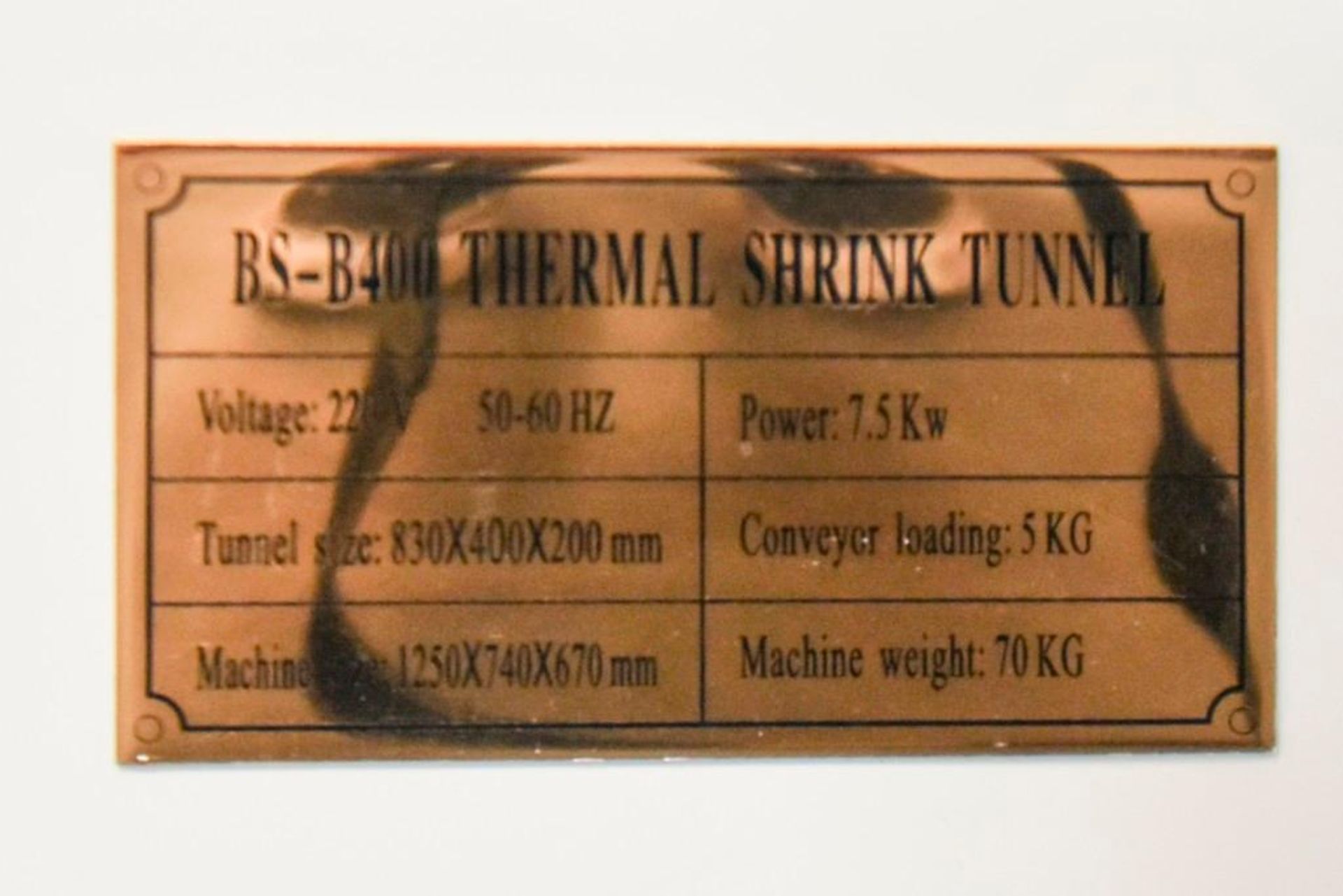 Thermal Shrink Tunnel MDL BS-B400 - Image 9 of 9