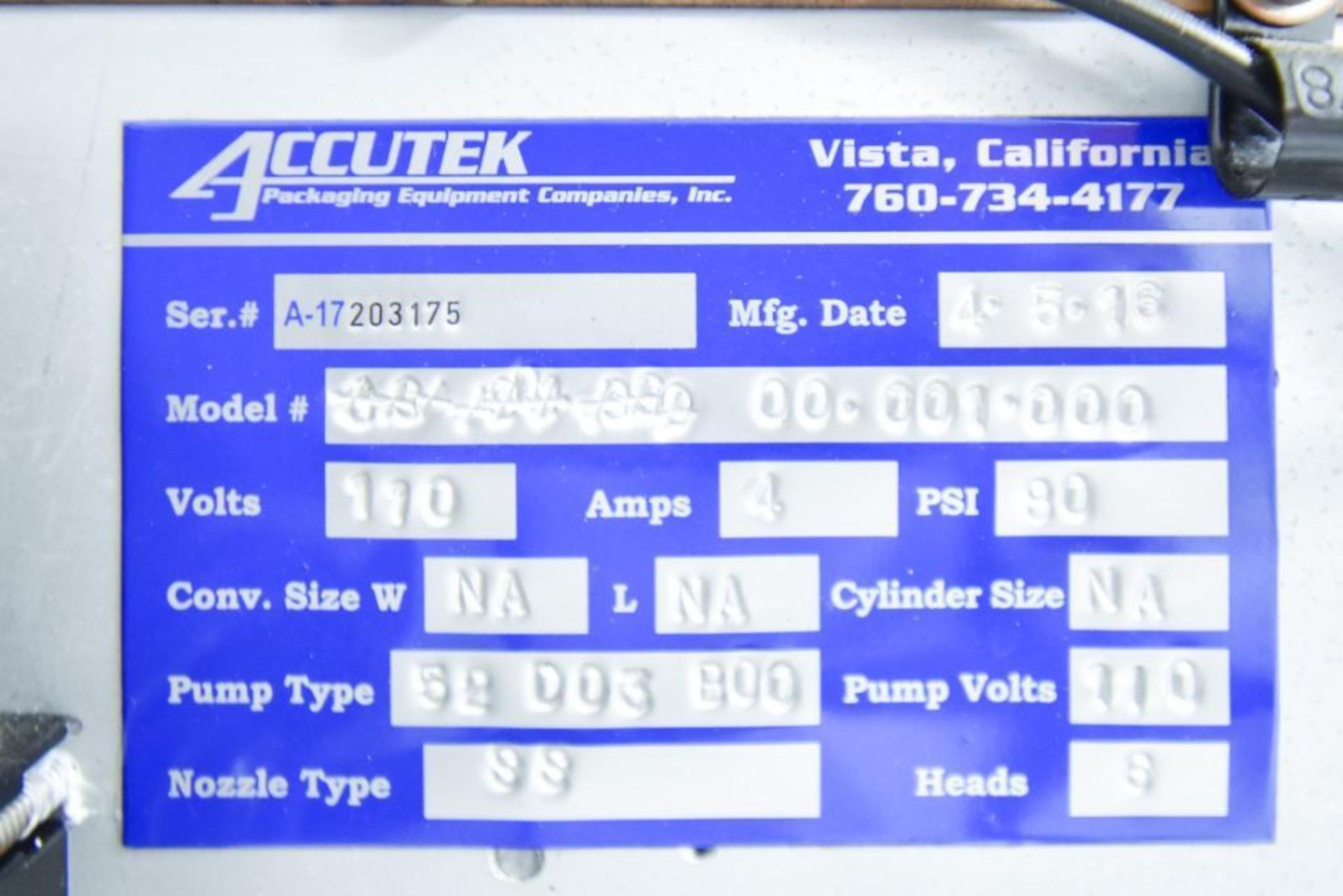 Accutek 6 Head Table Top Filler - Image 4 of 7