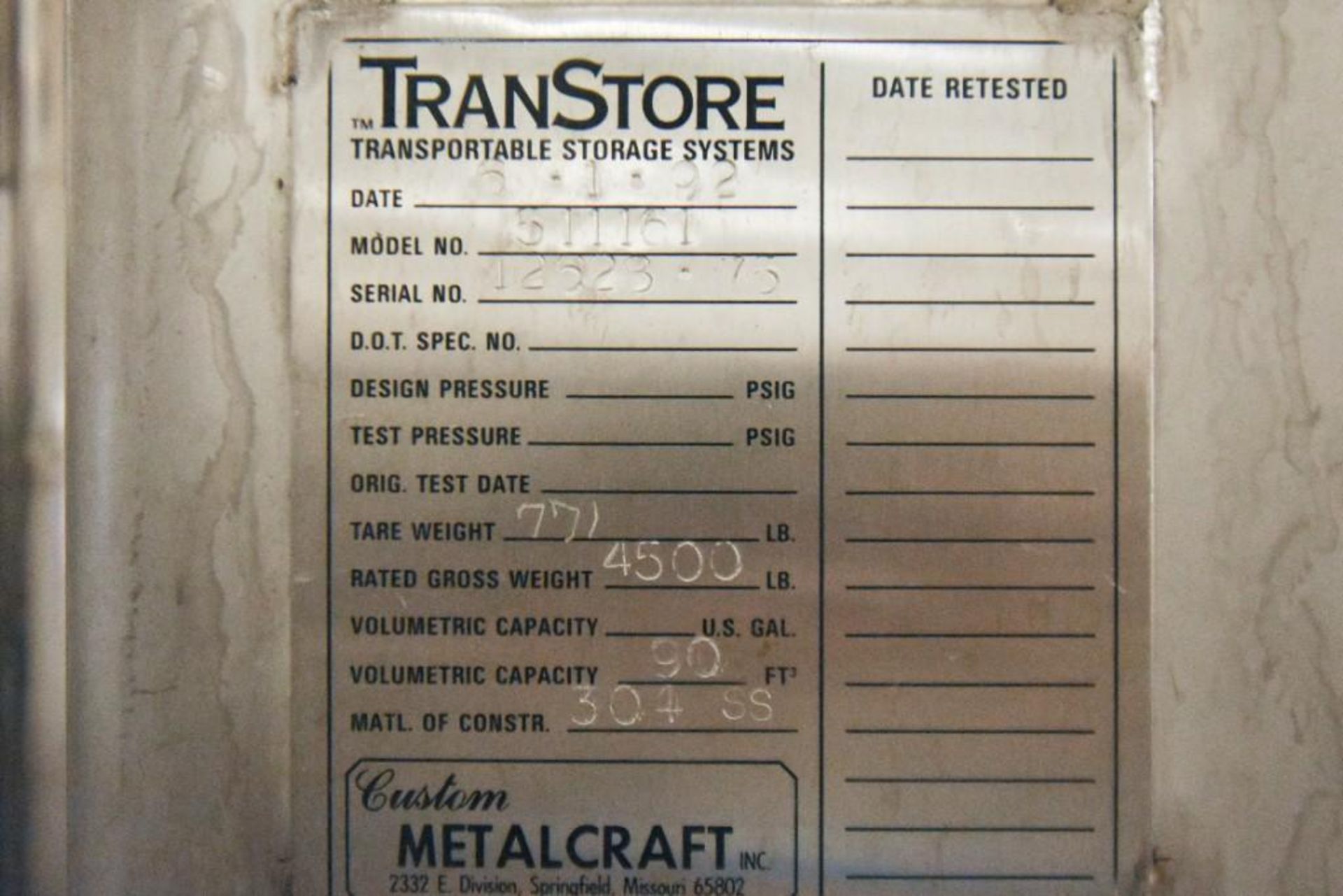 Transtore Transportable Storage Systems Liquid Tote - Image 3 of 5