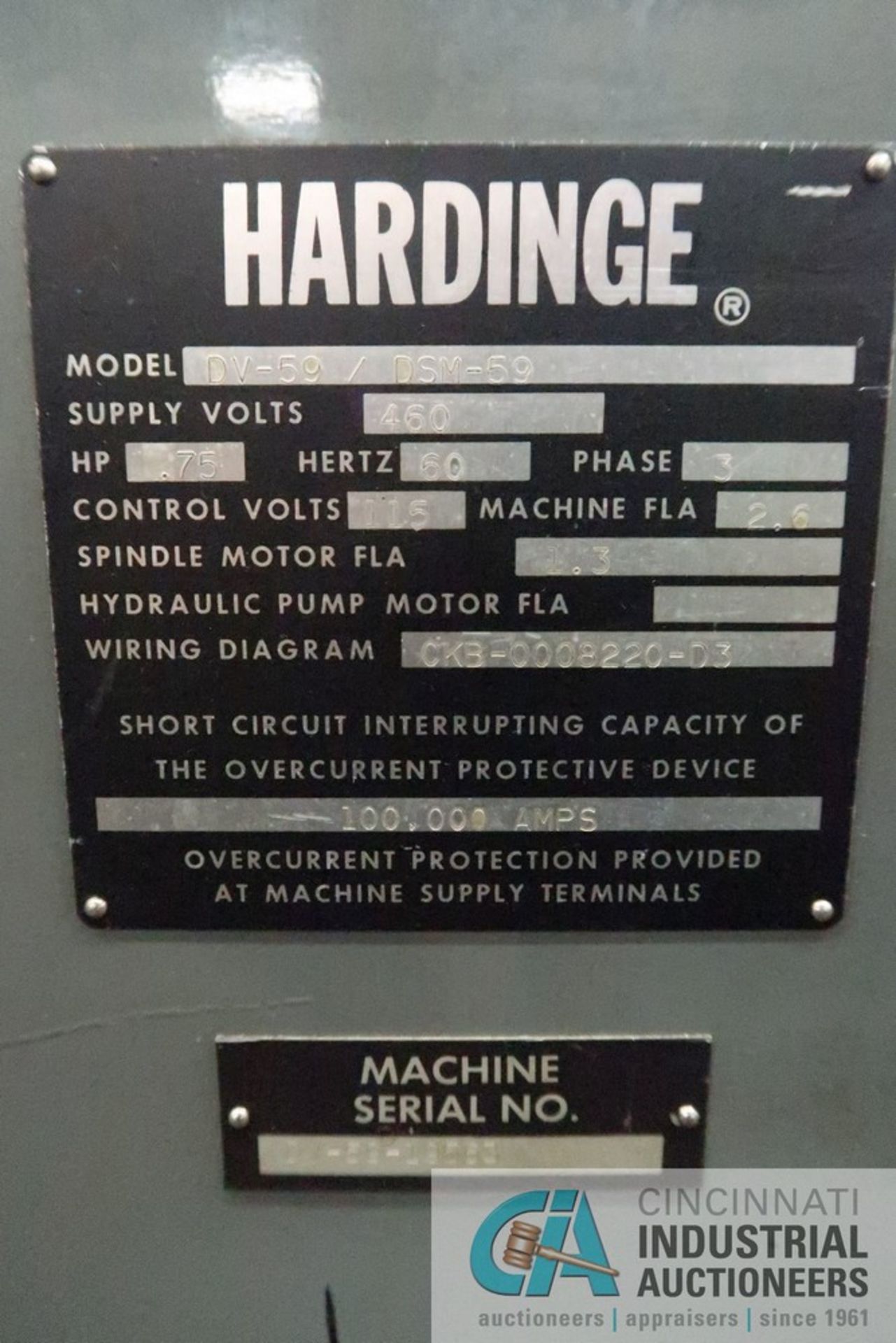 9" X 20" HARDINGE DV-59 DOVETAIL BED PRECISION LATHE; S/N DV-5-19563, COLLET CHUCK, 1-1/4" THROUGH - Image 8 of 8