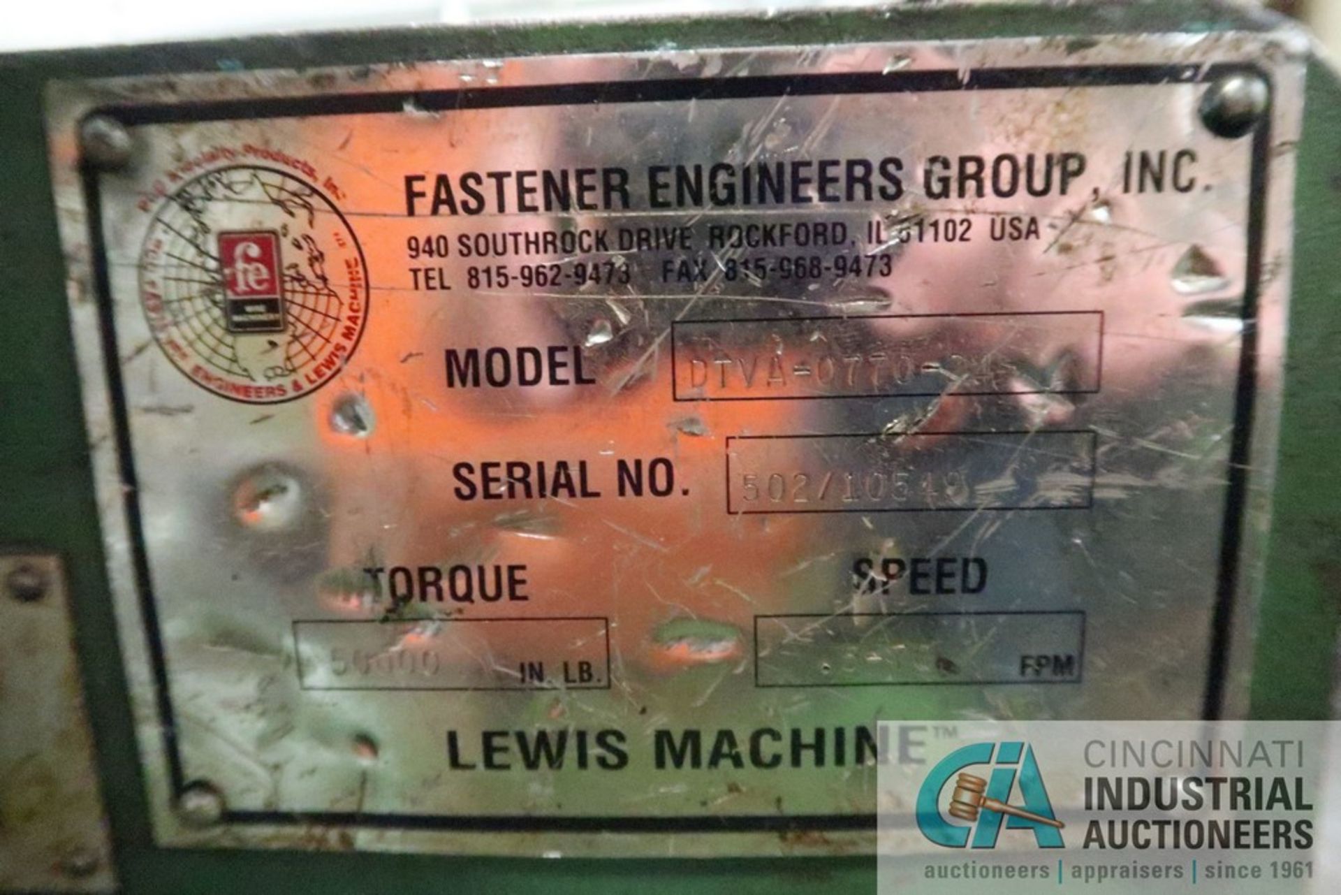 5/16" FASTENER ENGINEERS MODEL DTVA-0770-24; S/N 502-10549 - Image 4 of 5