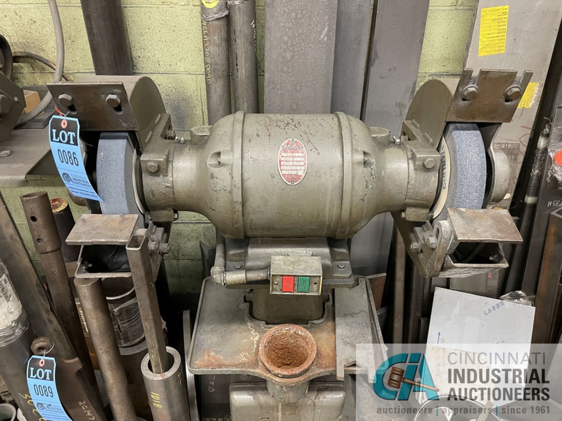 3-HP CINCINNATI ELECTRICAL DE PEDESTAL GRINDER - Image 3 of 3