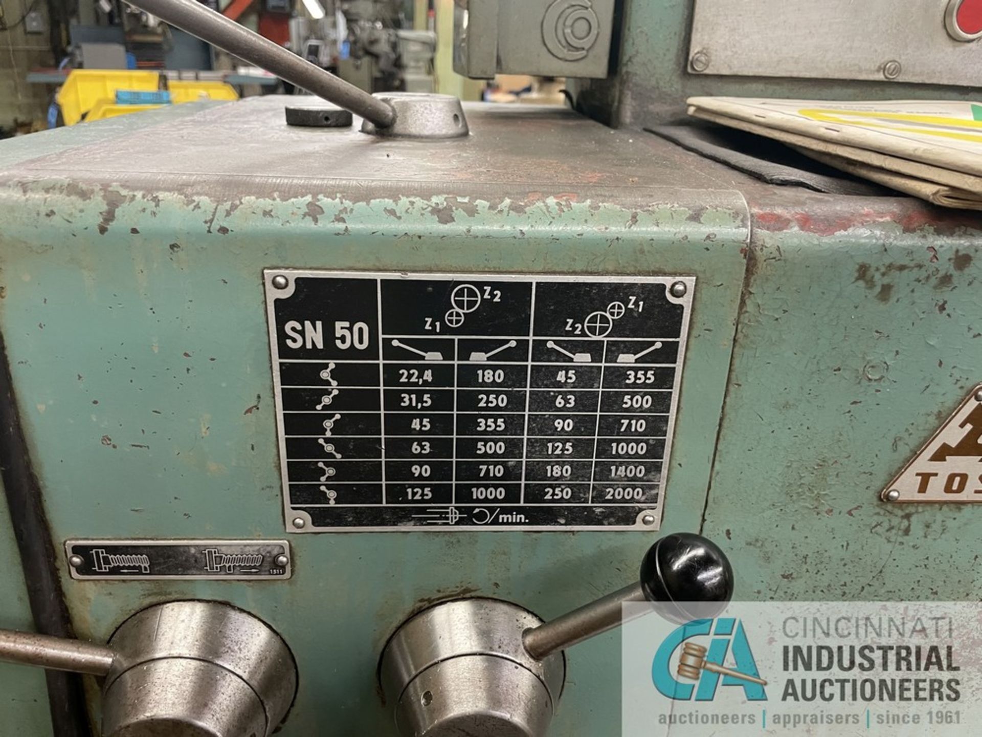 20" X 80" TOS MODEL SN50B ENGINE LATHE; S/N 050200811967, 10" 3-JAW CHUCK, STEADY & FELLOW RESTS - Image 6 of 16