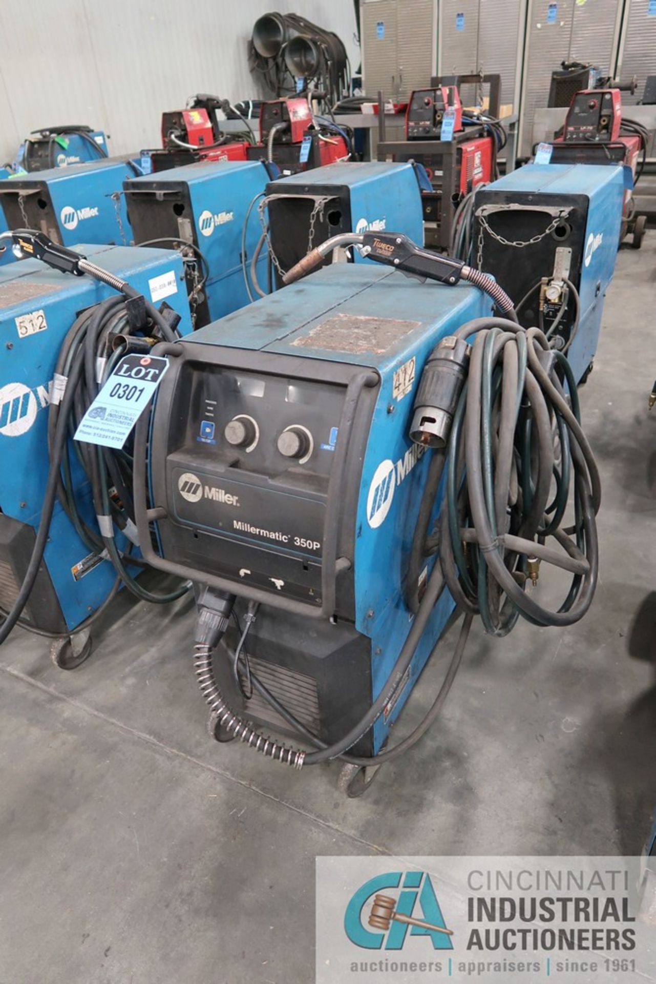 350 AMP MILLER MODEL MILLERMATIC 350P MIG WELDING POWER SOURCE S/N MA500086B WITH BUILT IN WIRE - Image 2 of 2