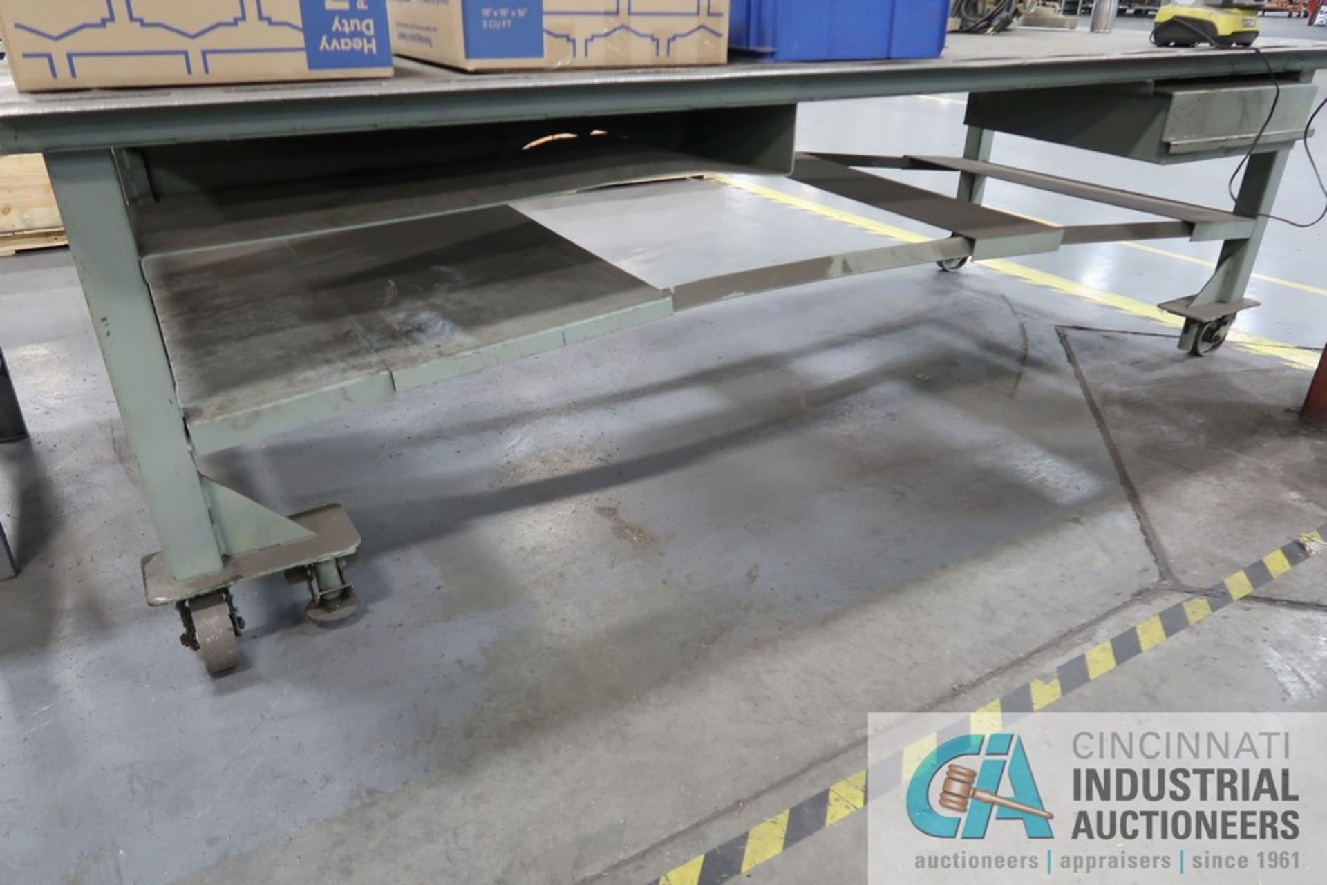 54" X 120" X 35" HIGH HEAVY DUTY WELDED PORTABLE STEEL TABLE **DELAYED REMOVAL UNTIL 12/27/2021** - Image 3 of 3