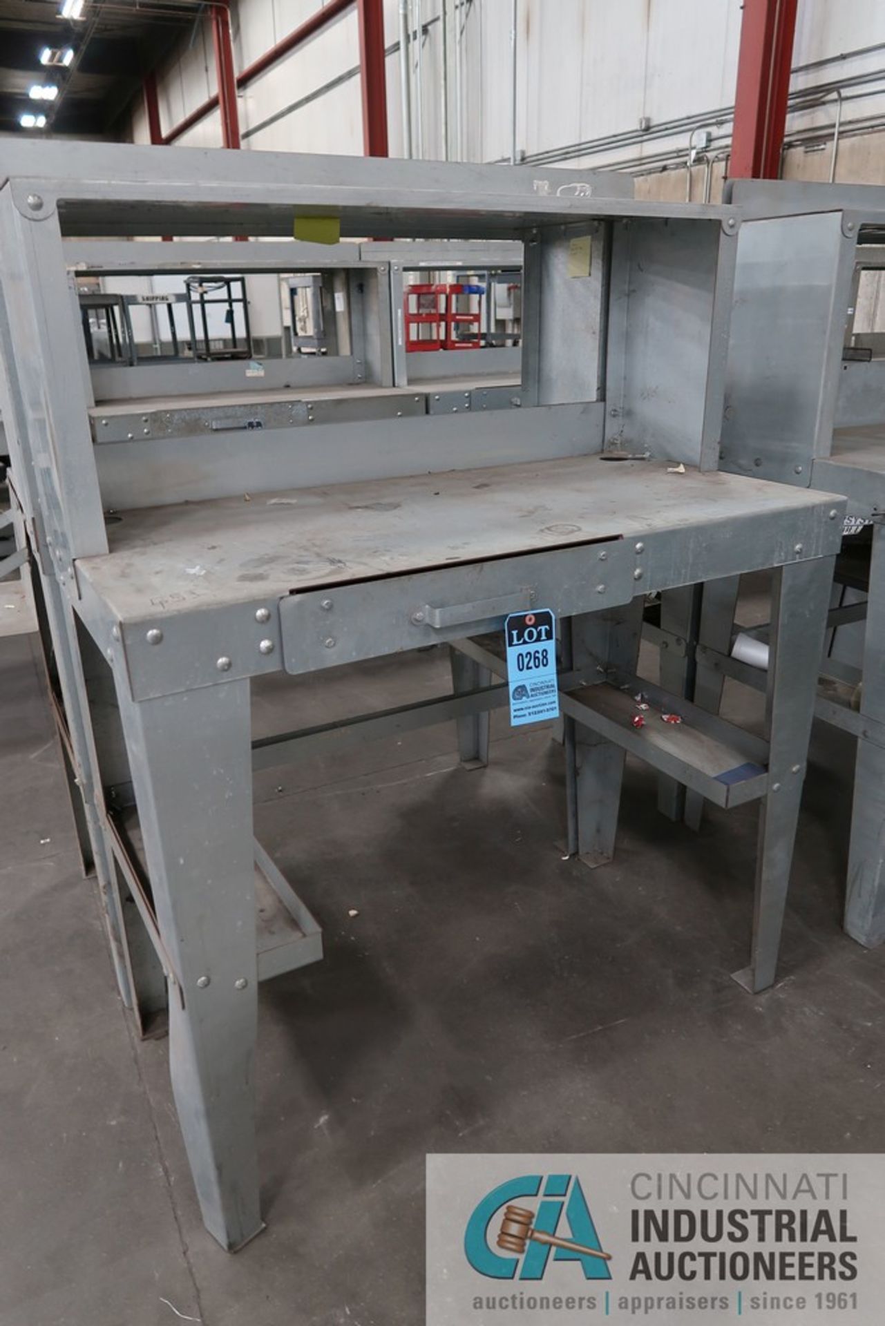 24" X 48" X 42" HIGH HEAVY DUTY GALVANIZED STEEL BOLT TOGETHER WORKBENCHES WITH 12" X 19" HIGH
