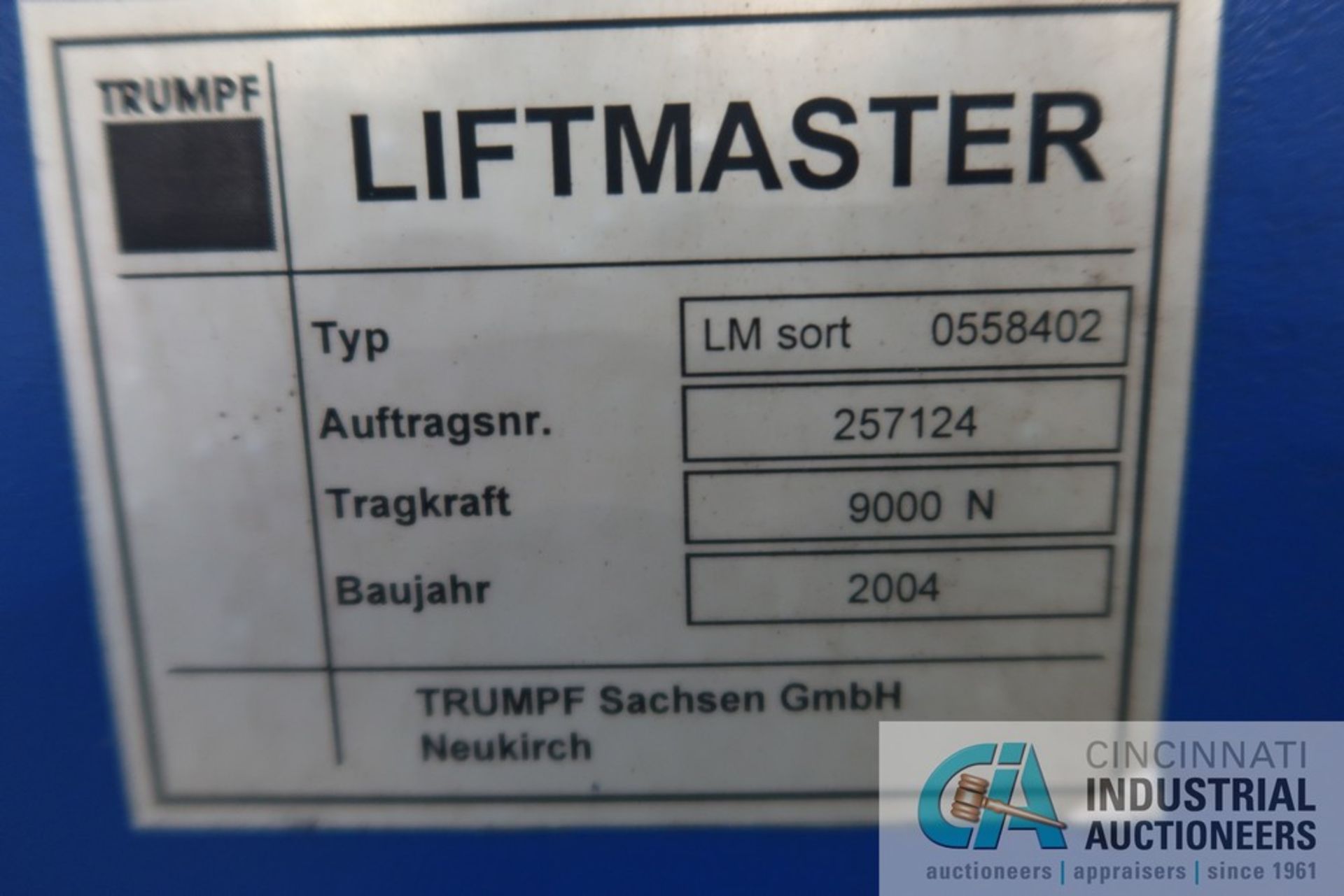 6,000 WATT TRUMPF TRULASER 5030 CLASSIC C02 LASER WITH LIFT MASTER; S/N LASER A0230A1998 (NEW 12- - Image 21 of 26