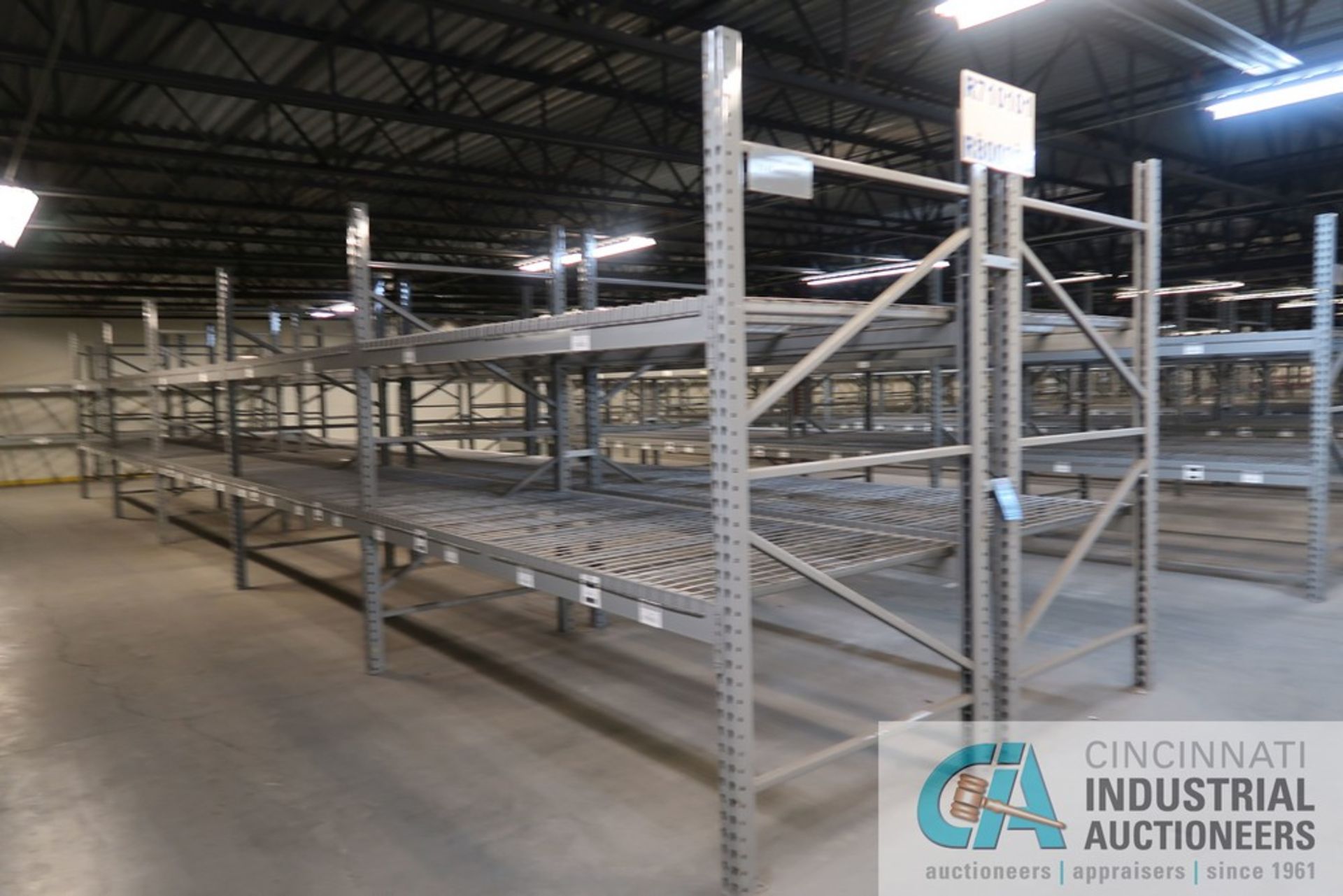 SECTIONS 50" X 108" X 96" HIGH SPACERAK TEAR DROP STYLE ADJUSTABLE BEAM PALLET WITH WIRE DECKING - Image 2 of 5