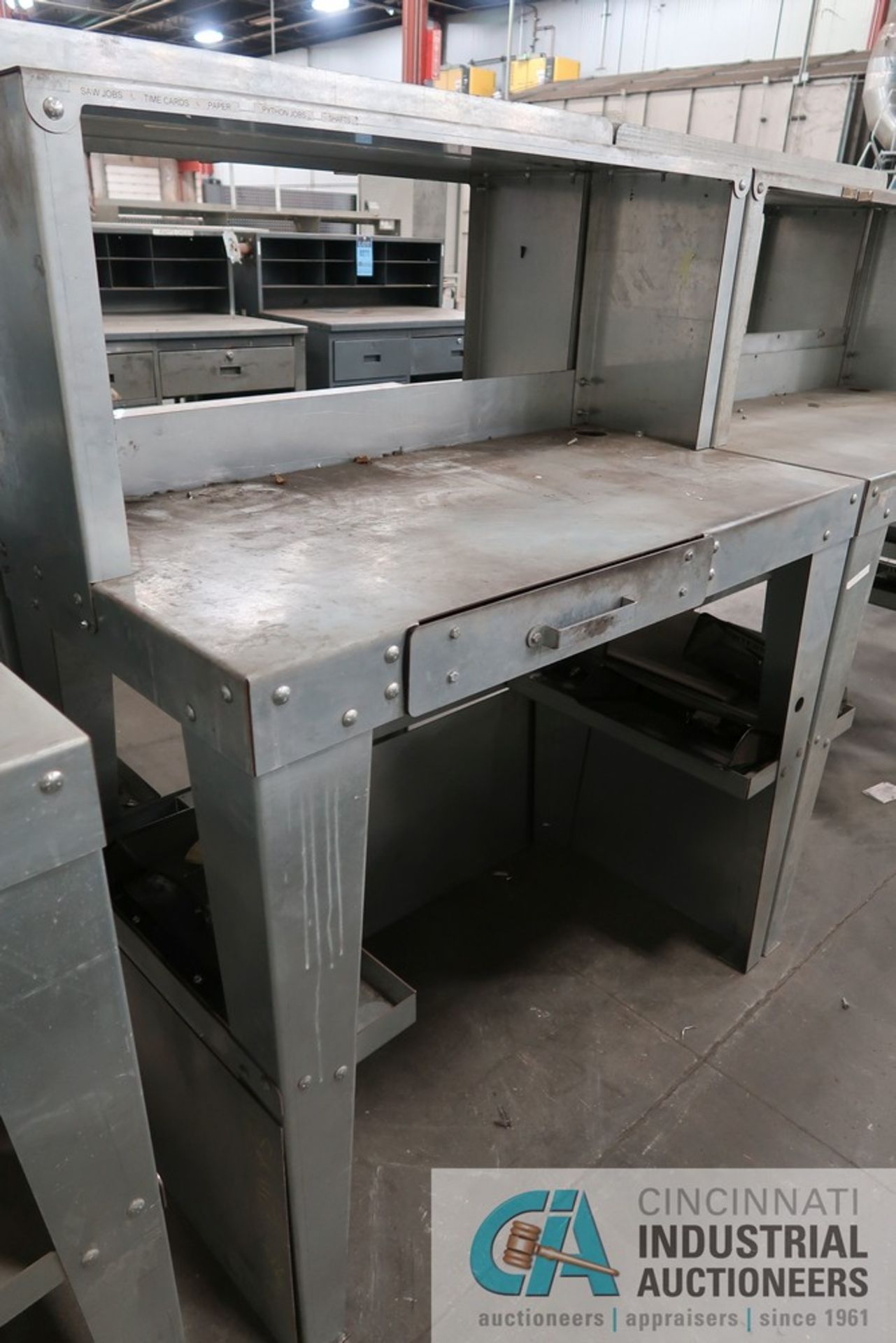 24" X 48" X 42" HIGH HEAVY DUTY GALVANIZED STEEL BOLT TOGETHER WORKBENCHES WITH 12" X 19" HIGH - Image 2 of 2