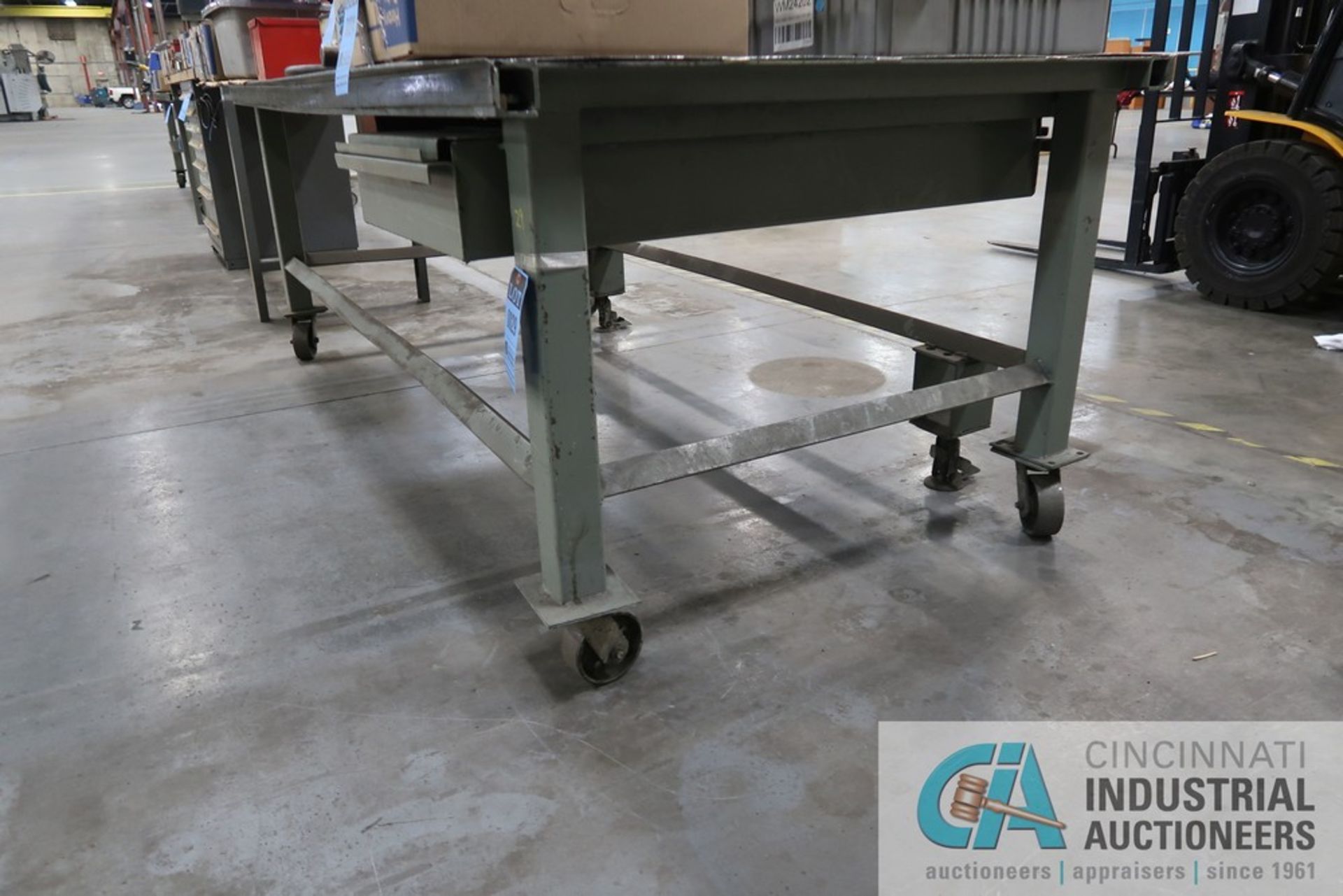 55" X 96" X 36" HIGH HEAVY DUTY WELDED PORTABLE STEEL TABLE **DELAYED REMOVAL UNTIL 12/27/2021** - Image 2 of 2