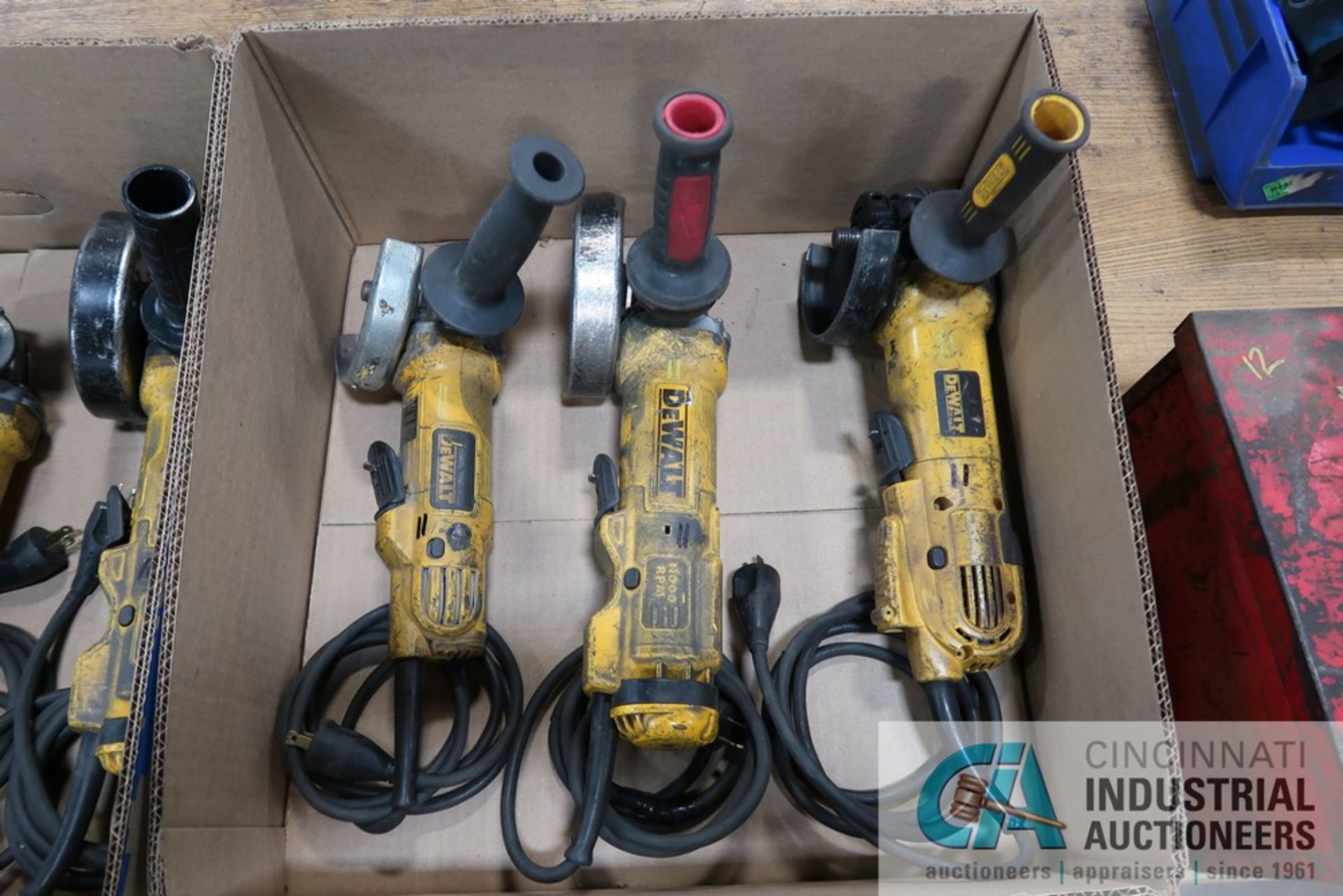 ANGLE GRINDERS; (2) DEWALT, (1) MILWAUKEE