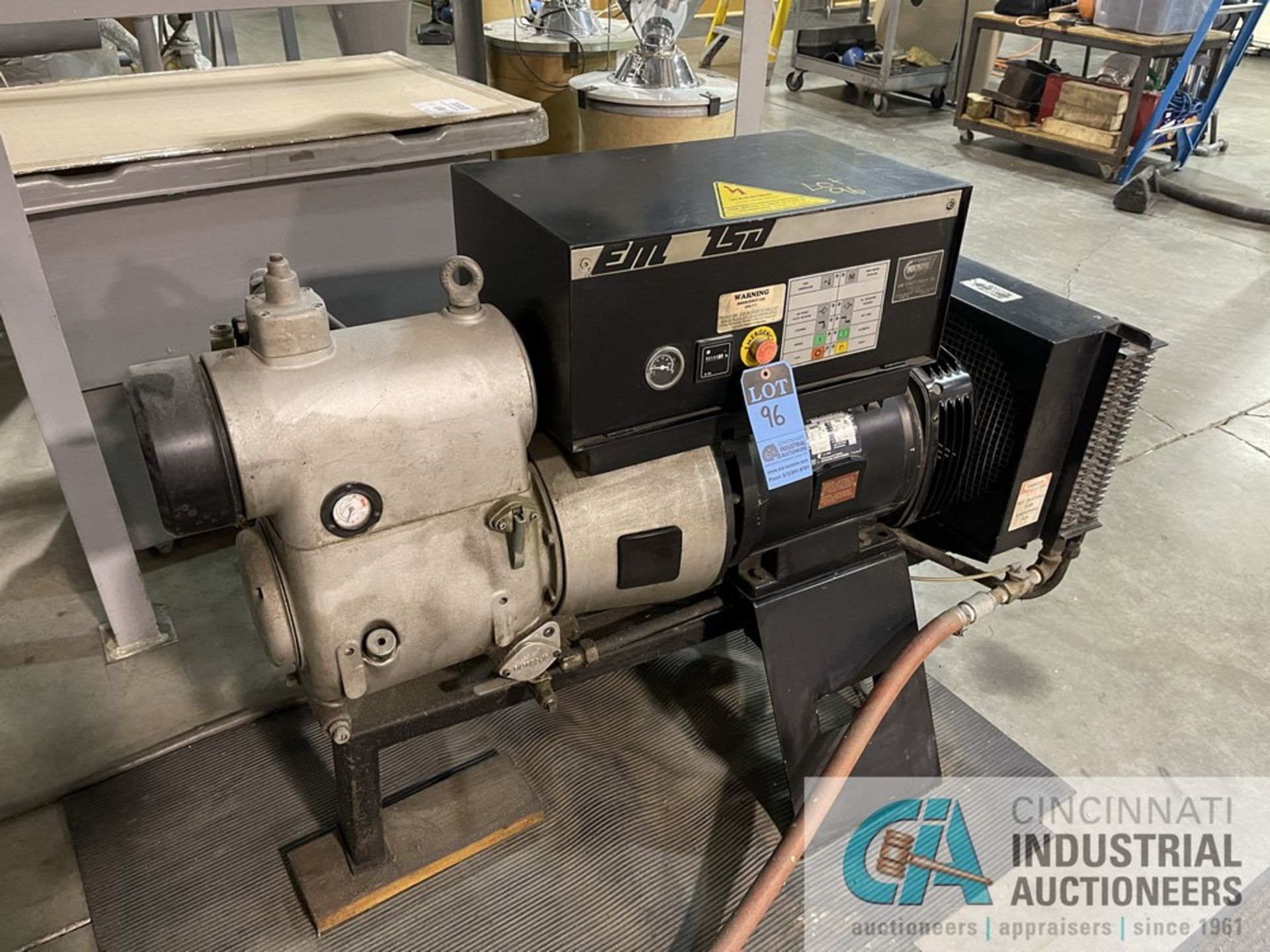 15 HP EM150 ROTARY SCREW AIR COOLED AIR COMPRESSOR; S/N 69868/22 (NEW 9-1987), 2,144 HOURS - Image 2 of 8