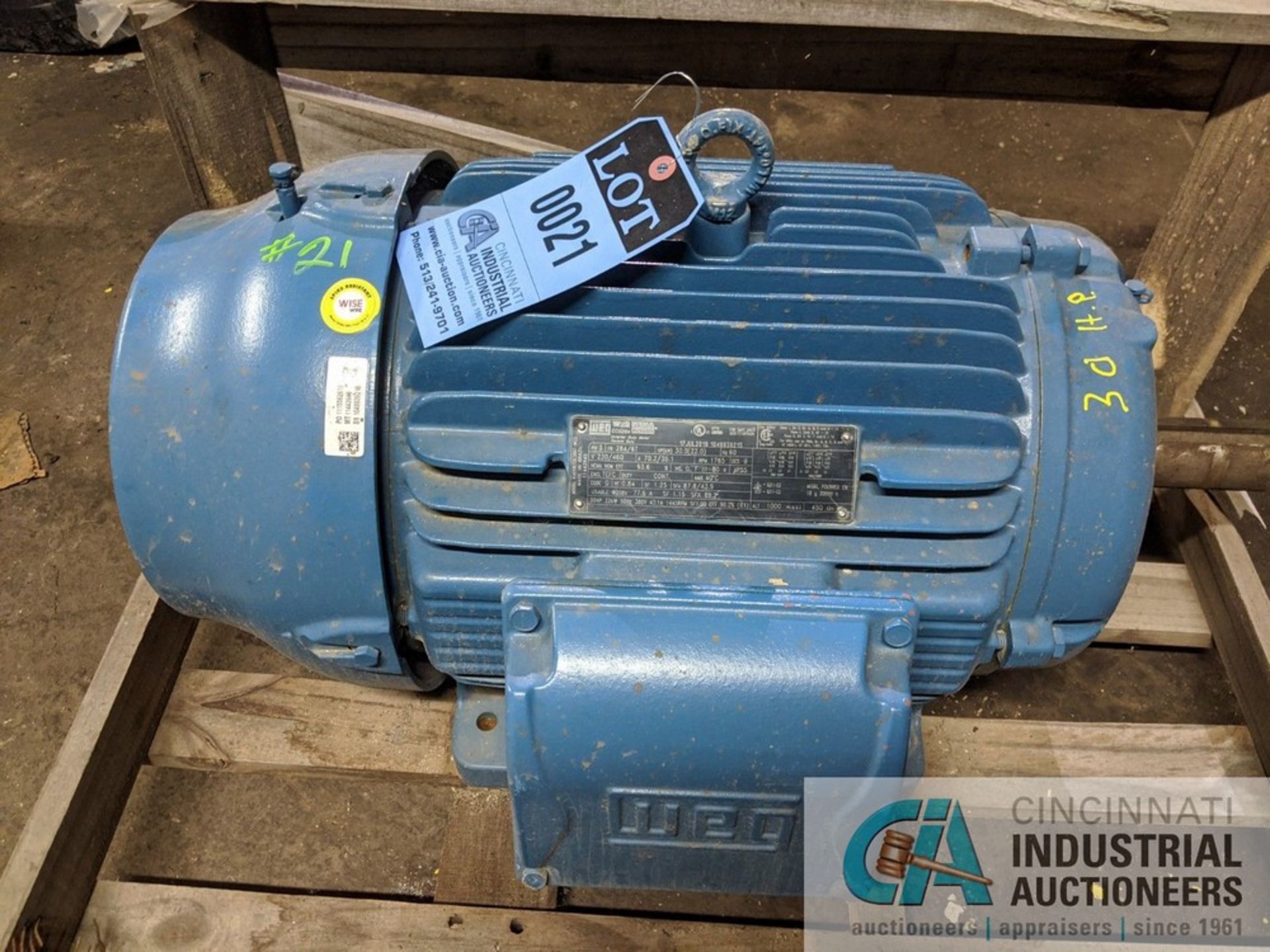 30 HP ELECTRIC MOTOR **LOCATED AT 128 STEUBENVILLE AVE., CAMBRIDGE, OHIO 43725**