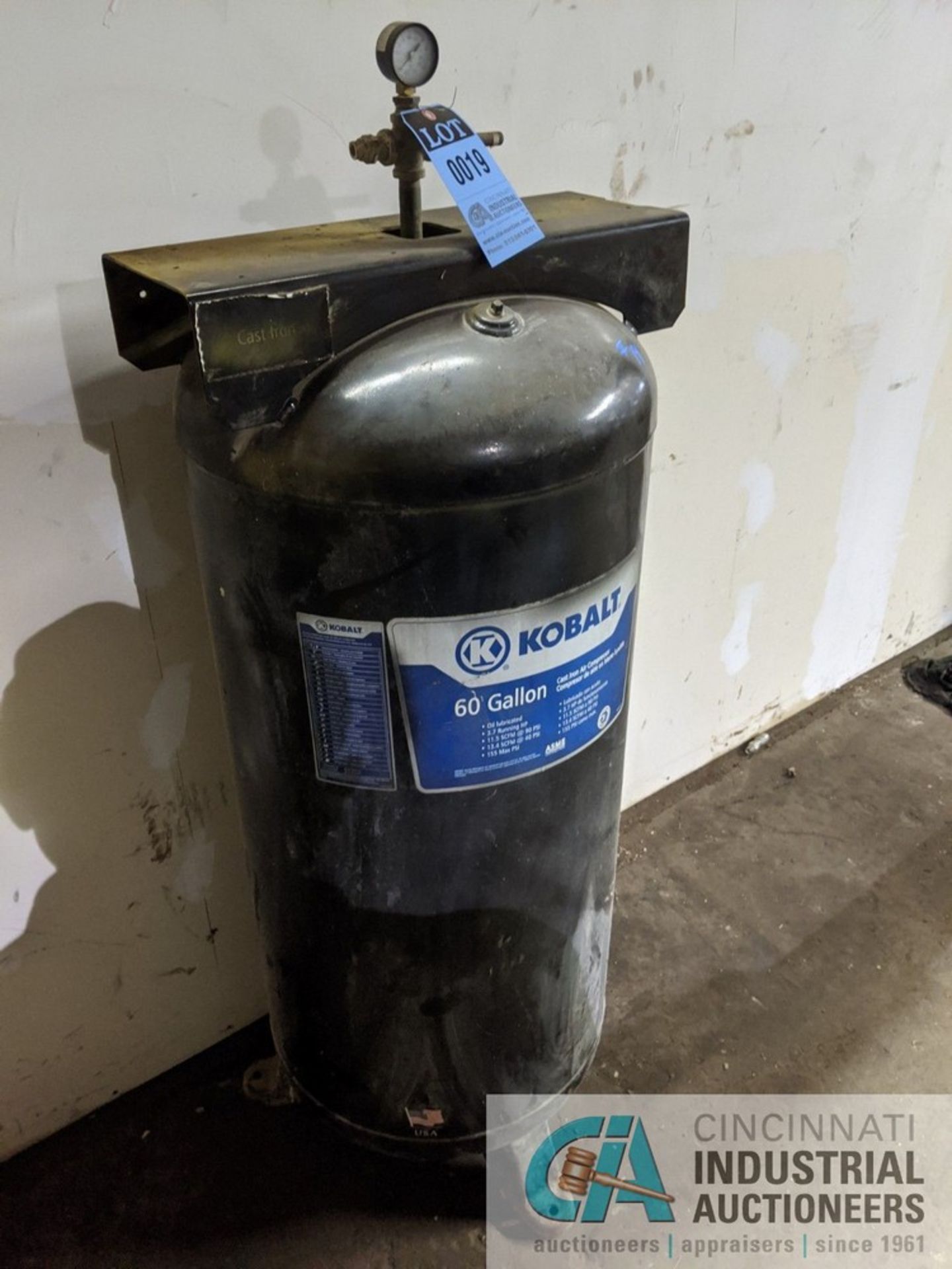 60 GALLON AIR HOLDING TANK **LOCATED AT 128 STEUBENVILLE AVE., CAMBRIDGE, OHIO 43725**