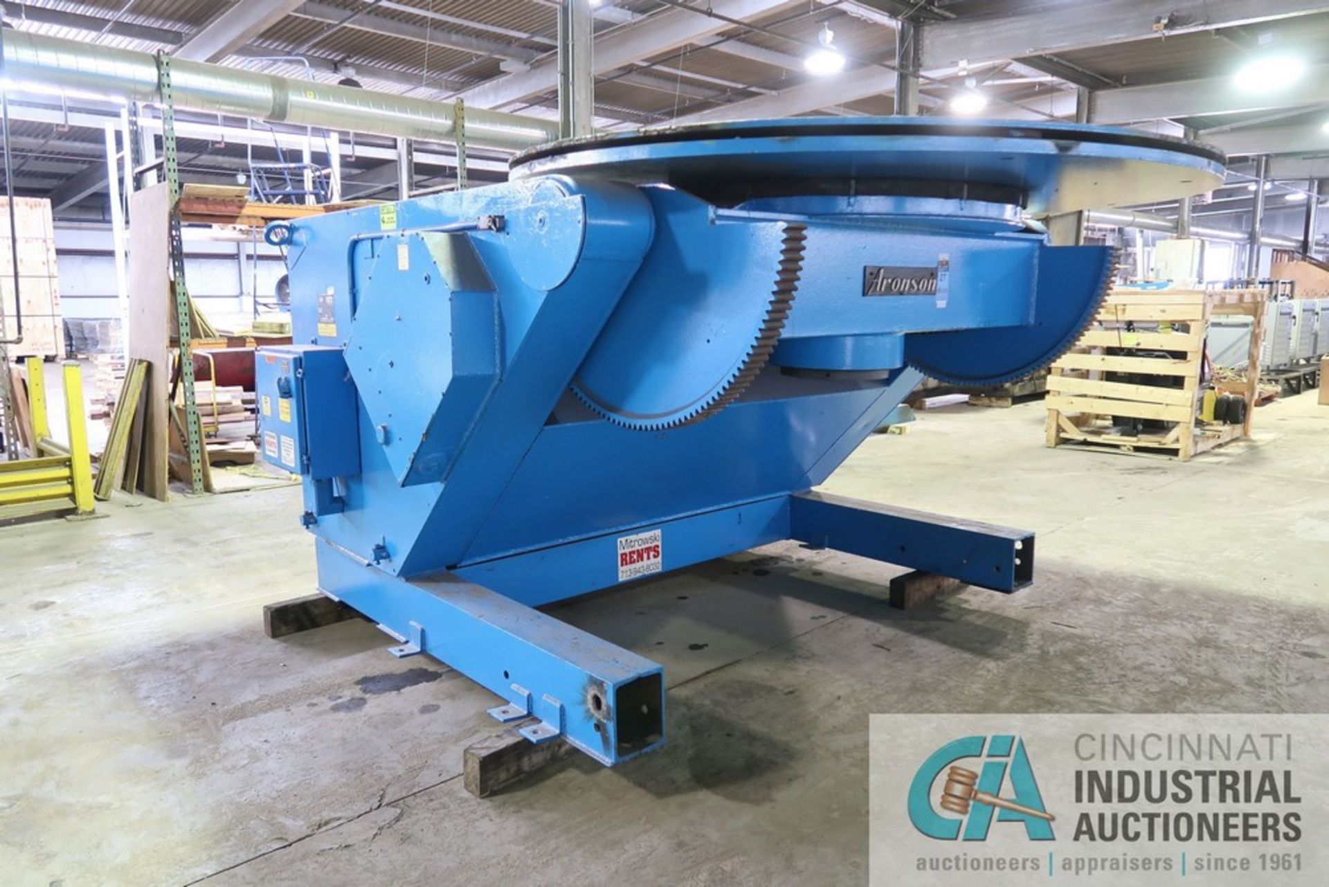 50,000 LB. ARONSON MODEL HD 500 TILTING AND ROTATING WELDING POSITIONER - Missing Pendant Control - Image 2 of 10