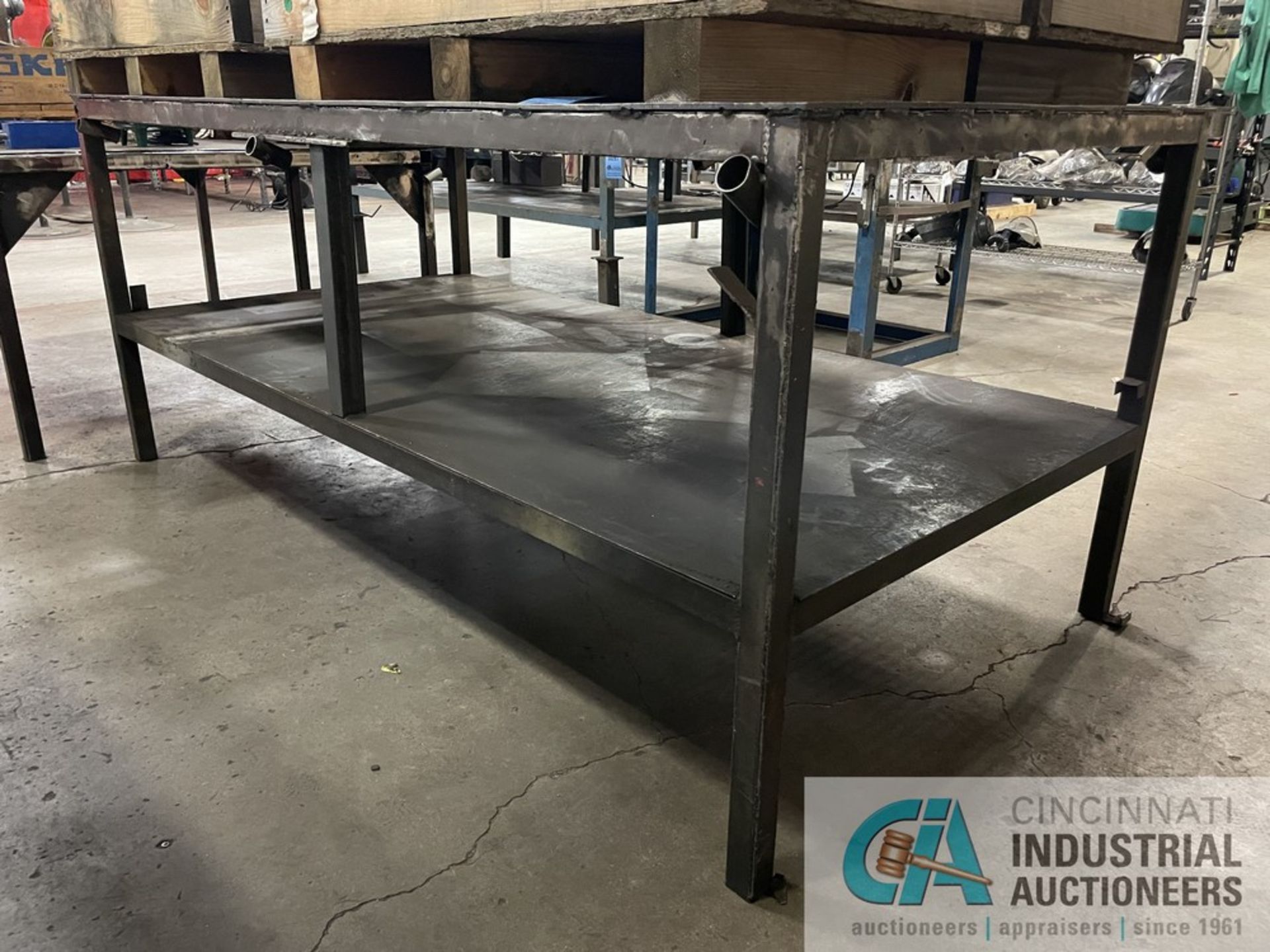 48-1/2" X 96-1/2" X 41" HIGH STEEL FRAME AND TOP WORKBENCH **SPECIAL NOTICE - DELAYED REMOVAL - - Image 2 of 3