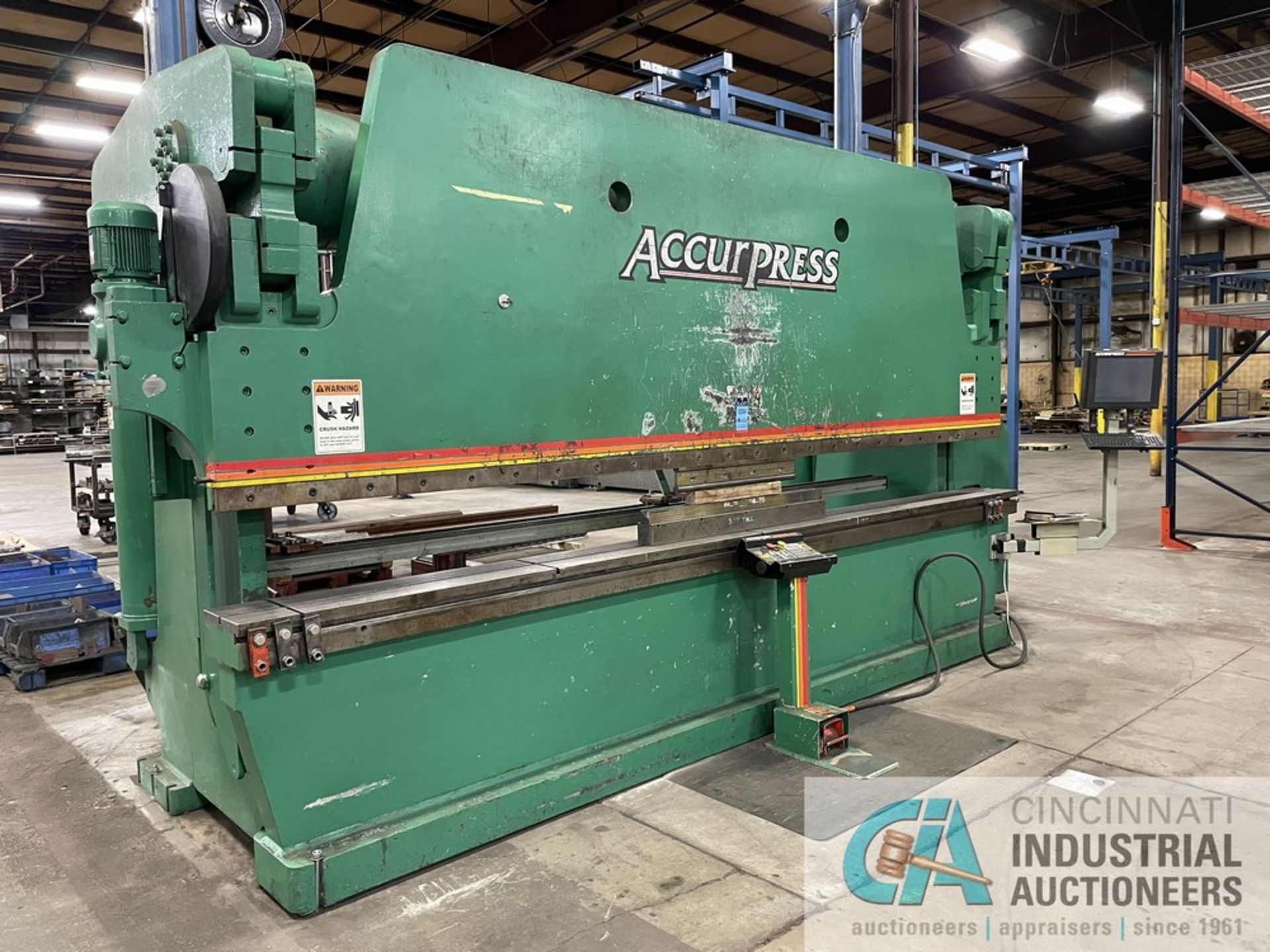 400 TON X 16' ACCURPRESS MODEL 740016 2-AXIS CNC HYDRAULIC PRESS BRAKE; S/N 8652, 14' OVERALL LENGTH