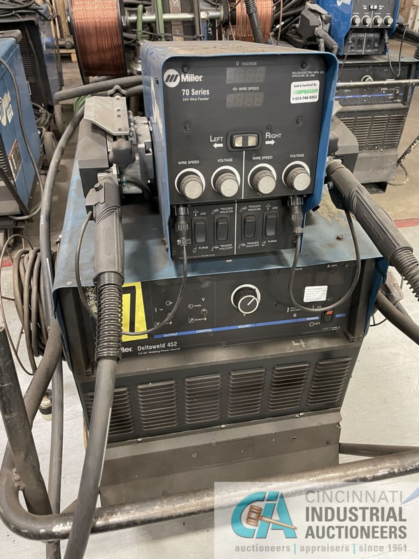 450 AMP MILLER DELTAWELD 452 CV DC MIG WELDING POWER SOURCE S/N LH360123C WITH MILLER 70 SERIES 24 - Image 3 of 4