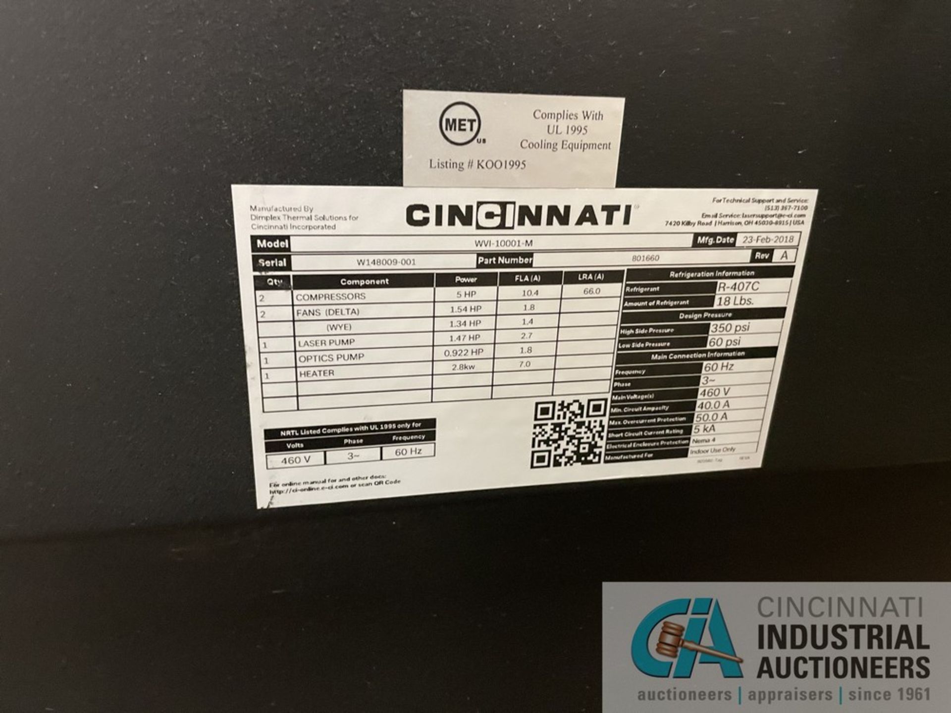 8,000 WATT CINCINNATI MODEL CL-980-6X12 CNC FIBER LASER CUTTING SYSTEM; S/N 056611, 78 3/4" X 157 - Image 19 of 26