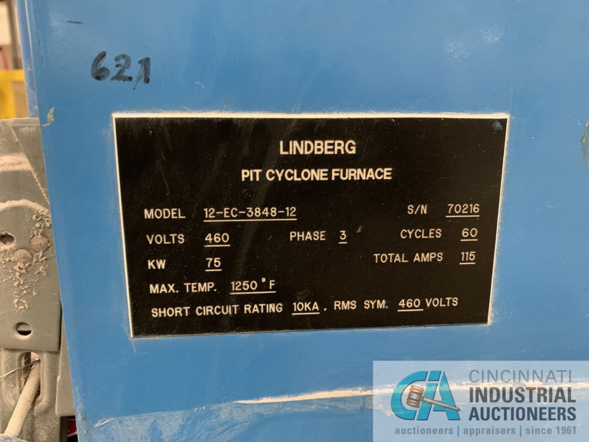 42" DIAMETER X 6' (APPROX.) LINDBERG MODEL 12-EC-3848-12 PIT CYCLONE ELECTRIC FURNACE; S/N 70216, - Image 10 of 16