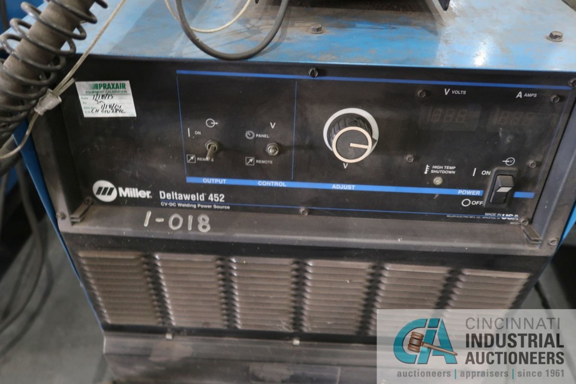 450 AMP MILLER MODEL DELTAWELD 452 CV DC WELDING POWER SOURCE; S/N LH010284C WITH MILLER 75 SERIES - Image 3 of 7