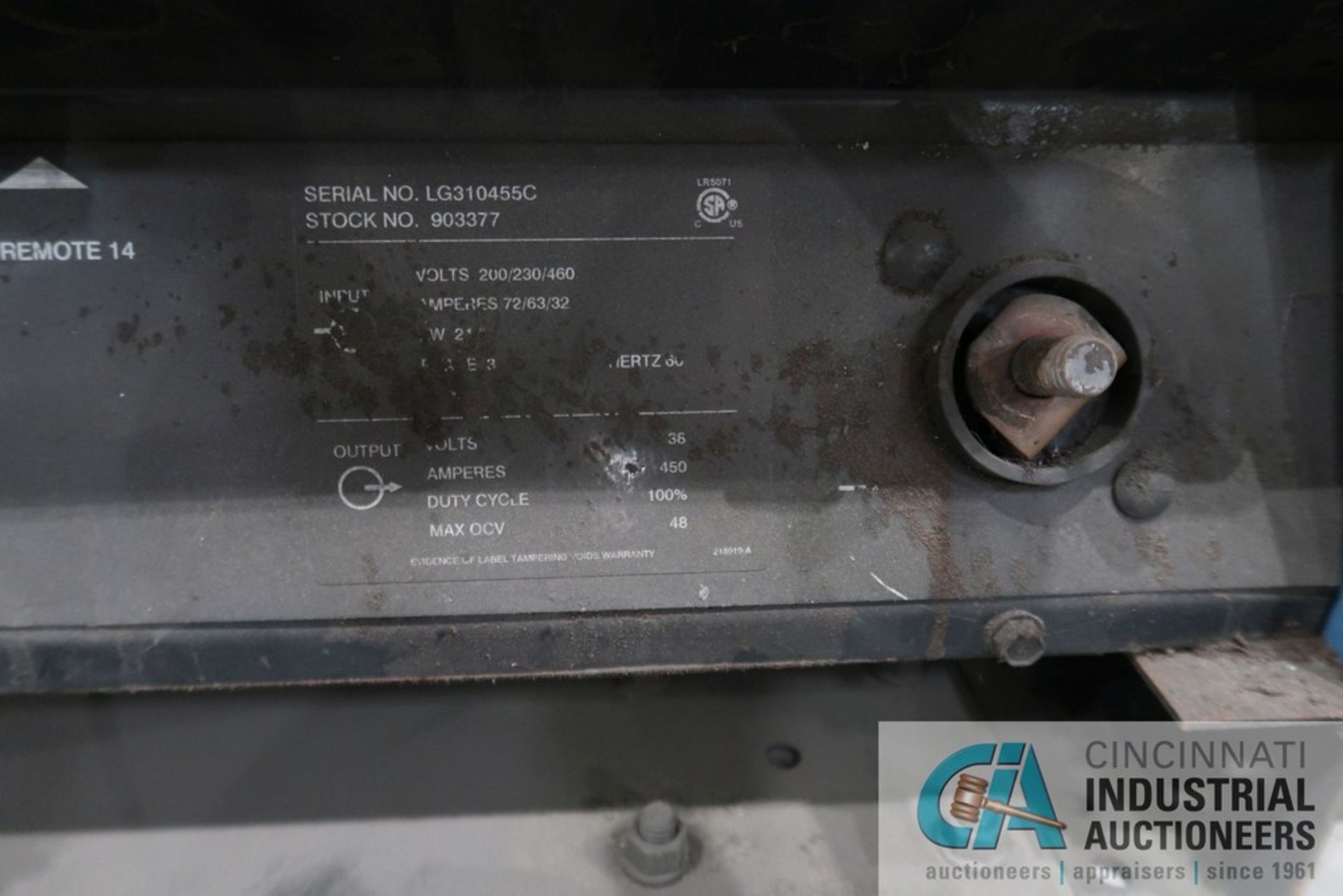 450 AMP MILLER MODEL DELTAWELD 452 CV DC WELDING POWER SOURCE; S/N LG250886C AND LG310455C BOTH - Image 11 of 11