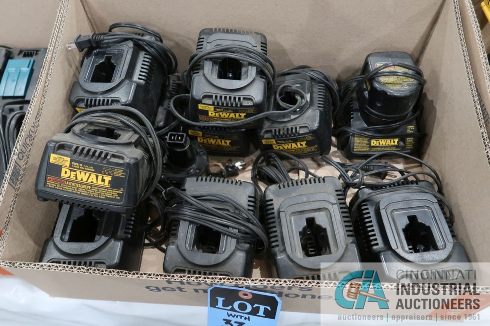 (LOT) MISC. DEWALT CORDLESS HAND TOOLS W/ CHARGERS - Image 3 of 3