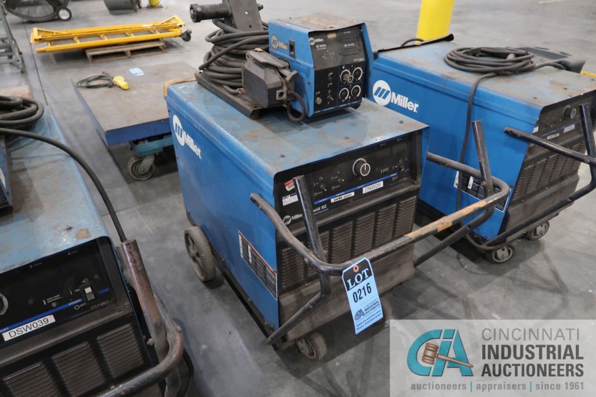 450 AMP MILLER MODEL DELTAWELD 452 CV DC WELDING POWER SOURCE; S/N LG370700C WITH MILLER 60 SERIES