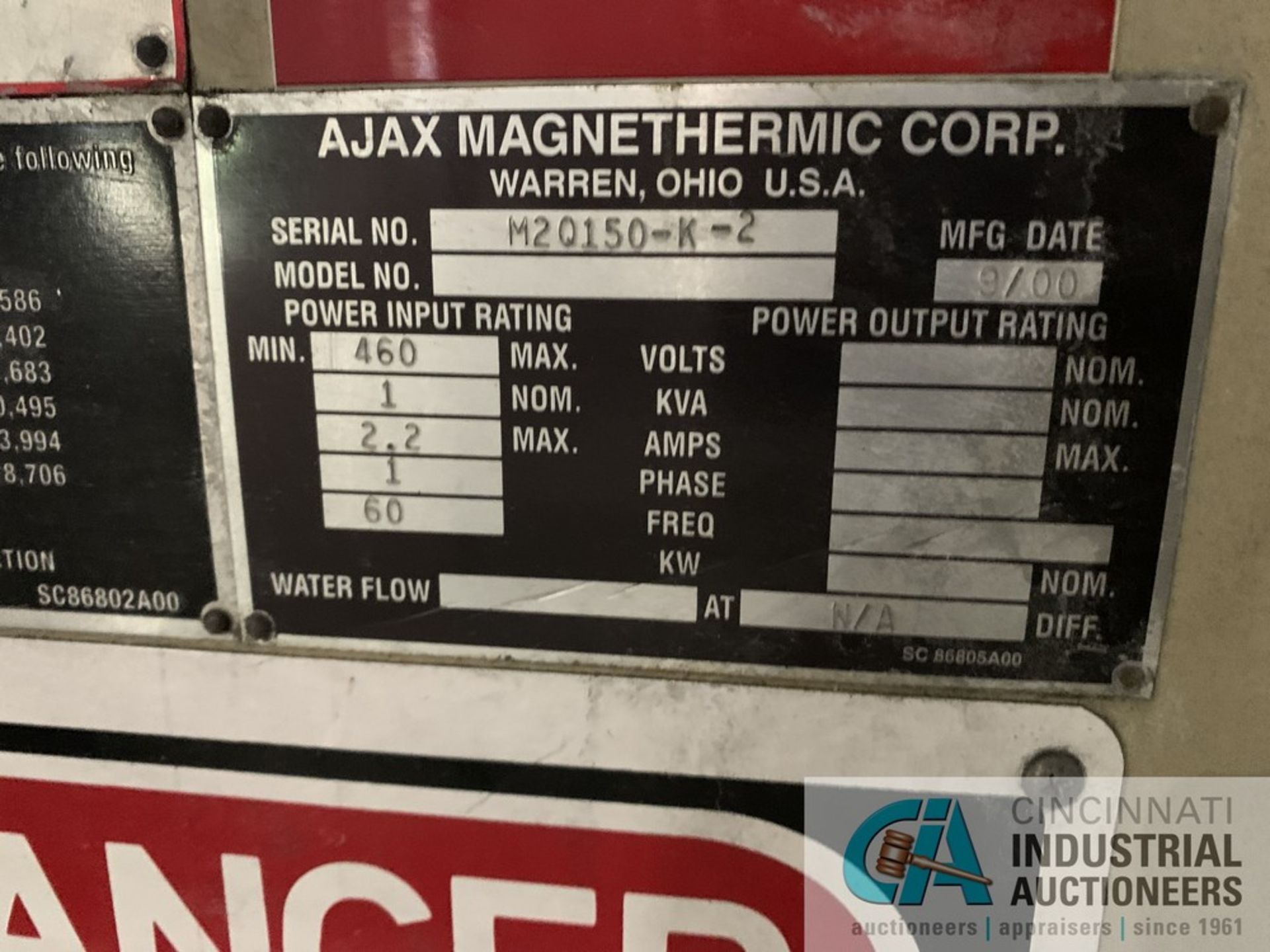 OVERALL LOTS 3 AND 3A 20,000 LB. AJAX MAGNATHERMIC CHANNEL TYPE INDUCTION MELTING FURNACE W/ POWER - Image 5 of 5