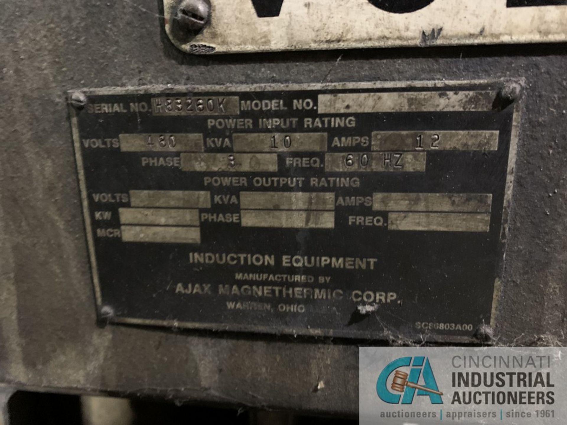 AJAX MAGNETHERMIC INDUCTION HEATER CONTROL CABINET - Image 8 of 8