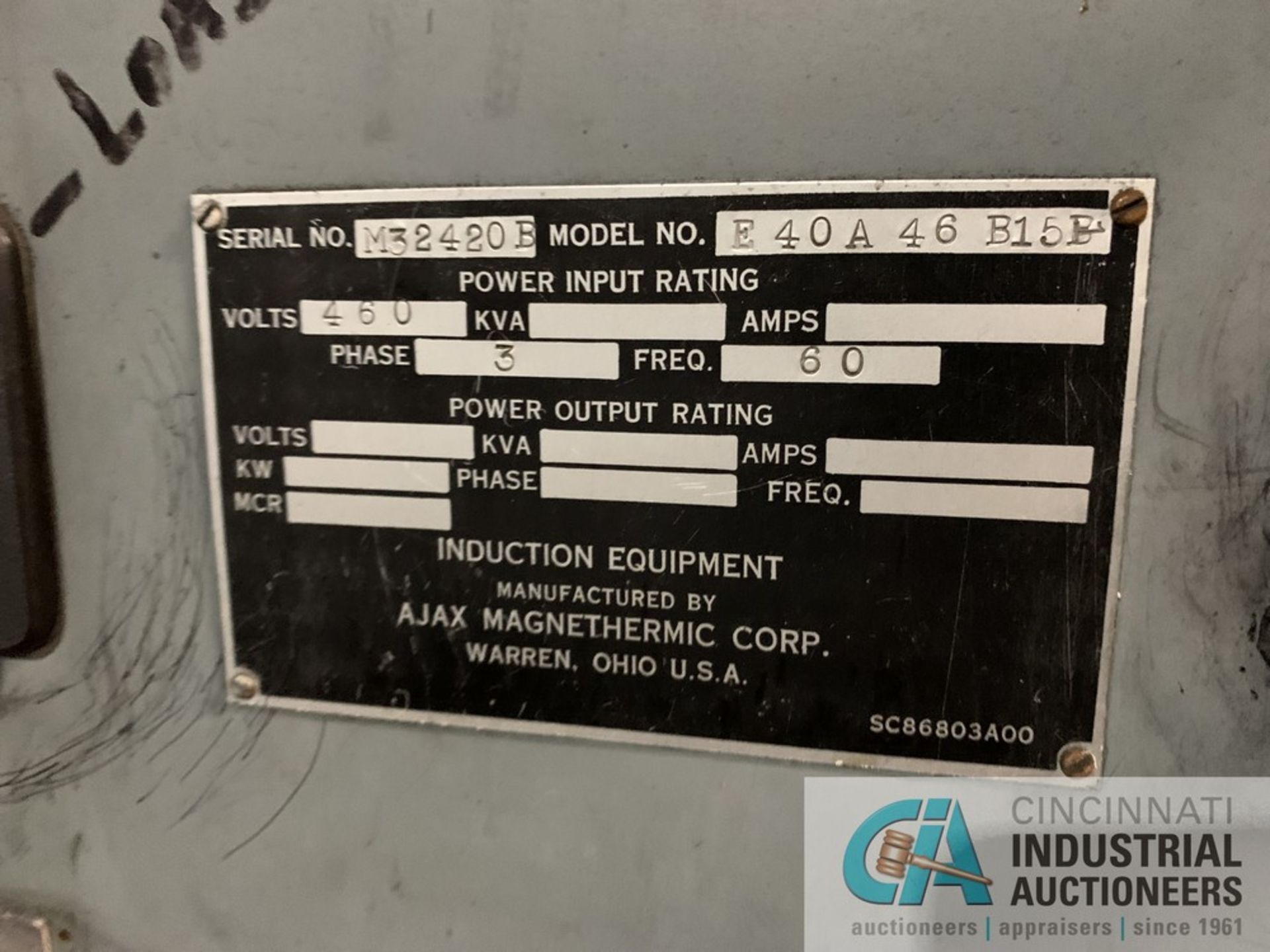 500 KW AJAX MAGNATHERMIC POWER SUPPLY AND CONTROL; 575V, 1102 KVA, 1917 AMP, 500 KW, CONTROL - Image 13 of 13