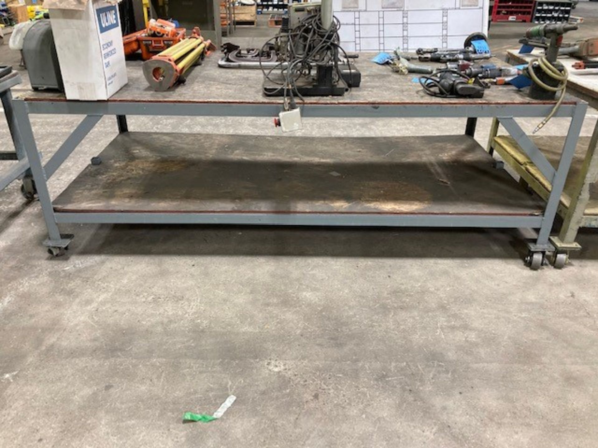 48" x 96" STEEL TABLES ON CASTERS **DELAYED REMOVAL** - Image 3 of 3